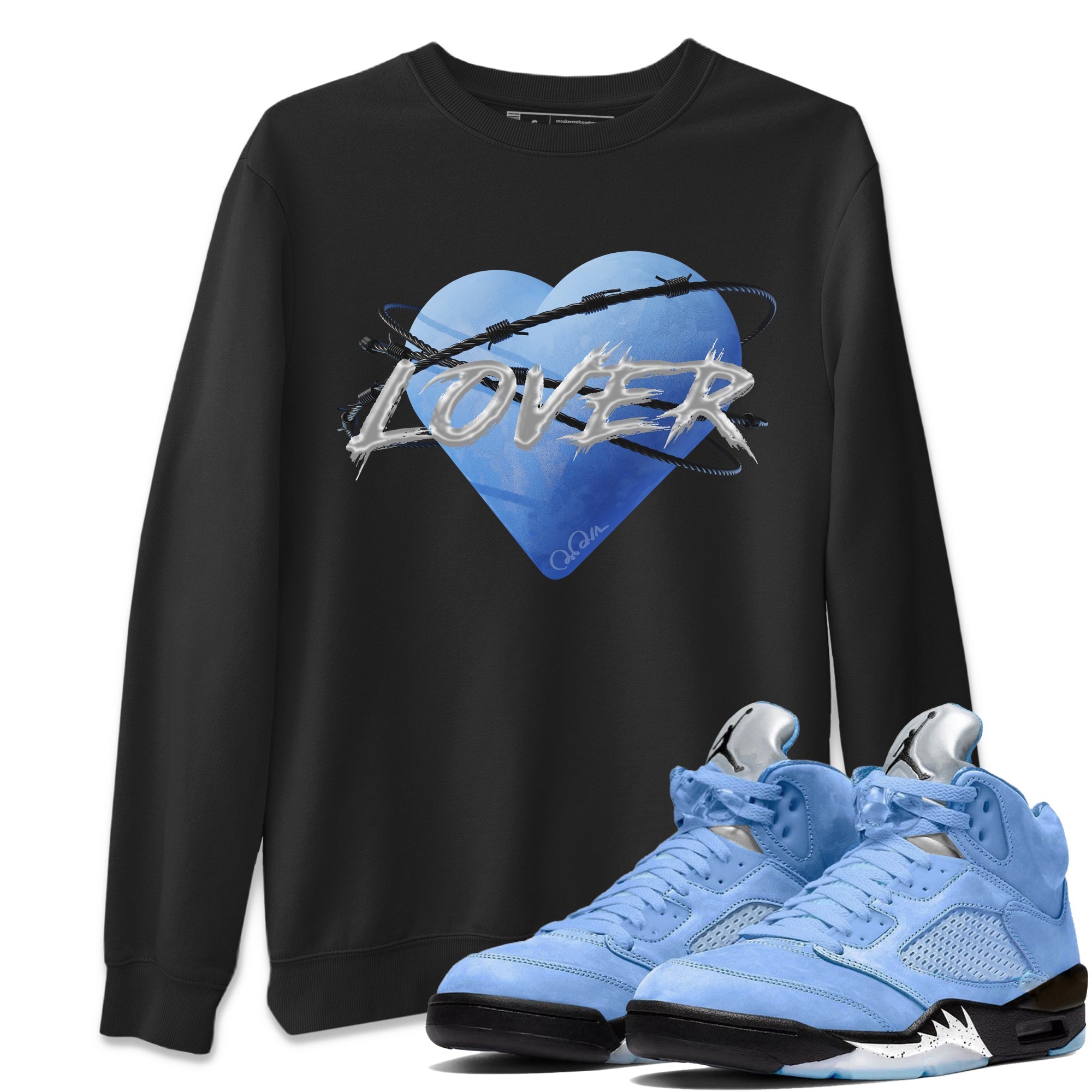 Heart Lover Unisex Tops - Air Jordan 5 UNC