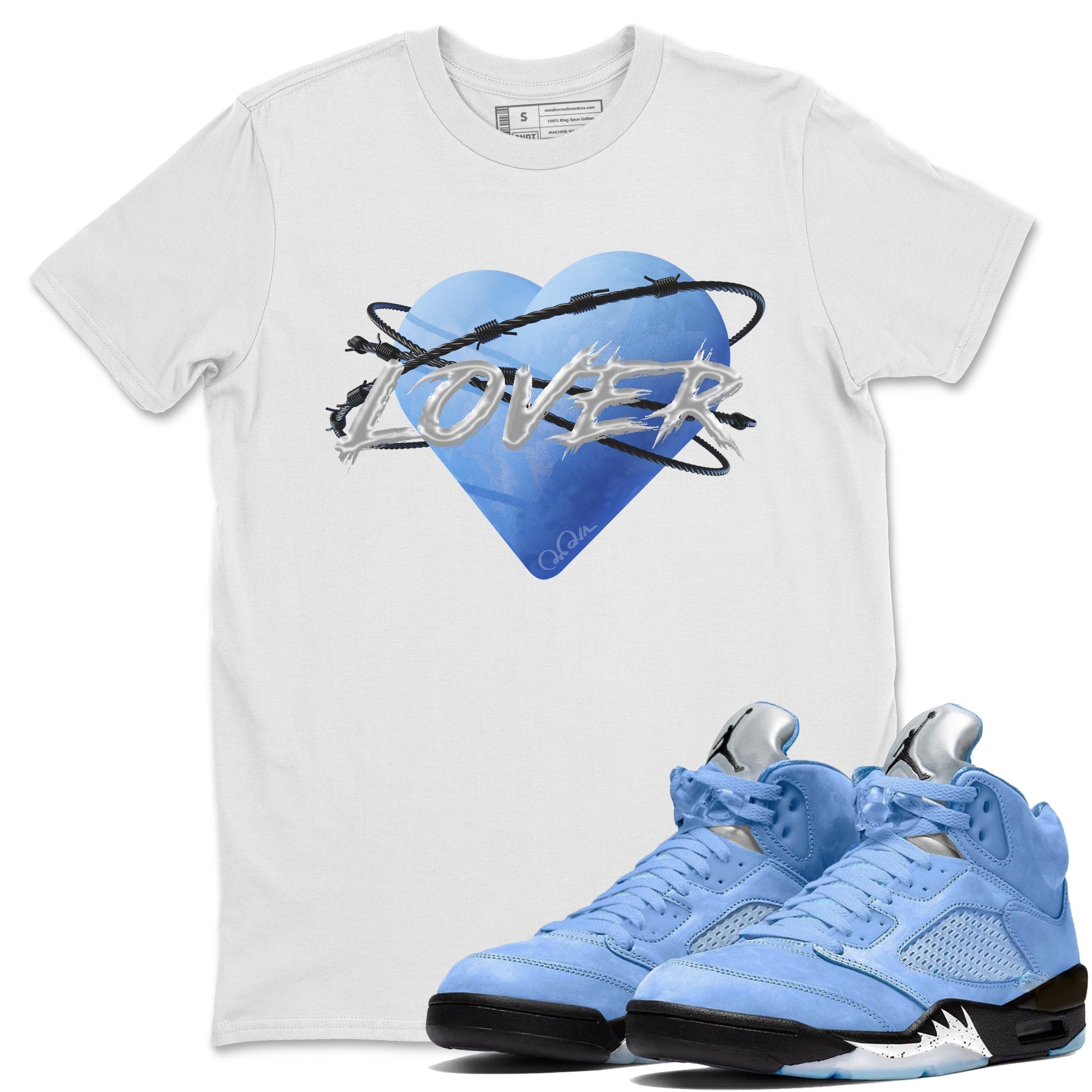Heart Lover Unisex Tops - Air Jordan 5 UNC