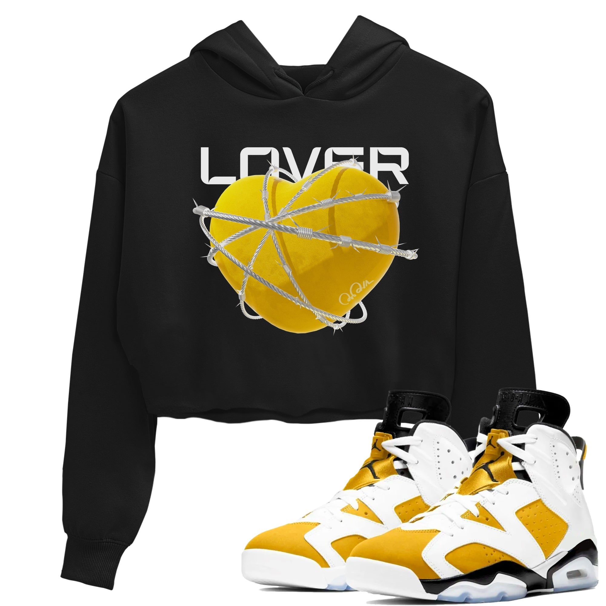 Heart Lover snkmatch Women's Top - Air Jordan 6 Yellow Ochre