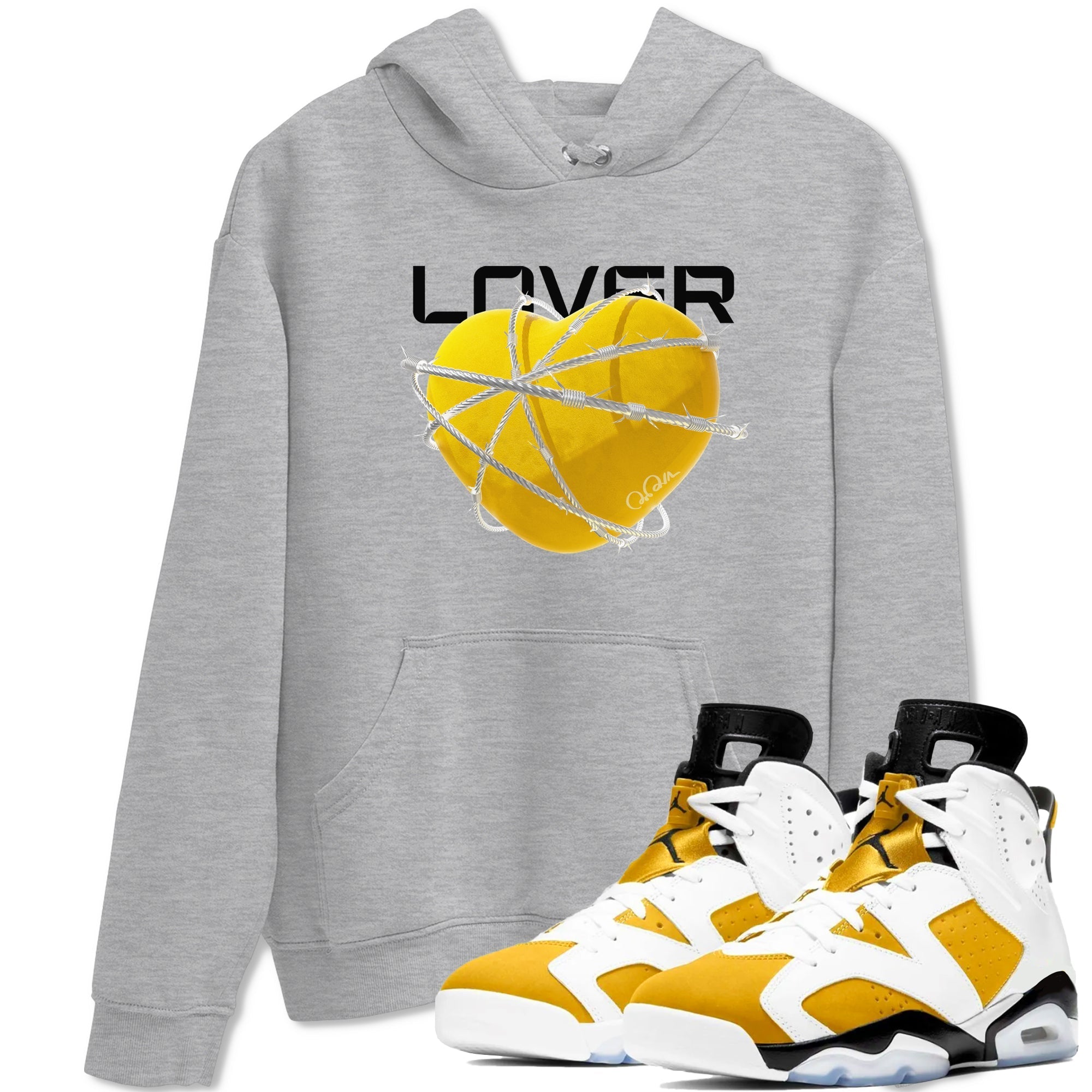 Heart Lover snkmatch Tee - Air Jordan 6 Yellow Ochre