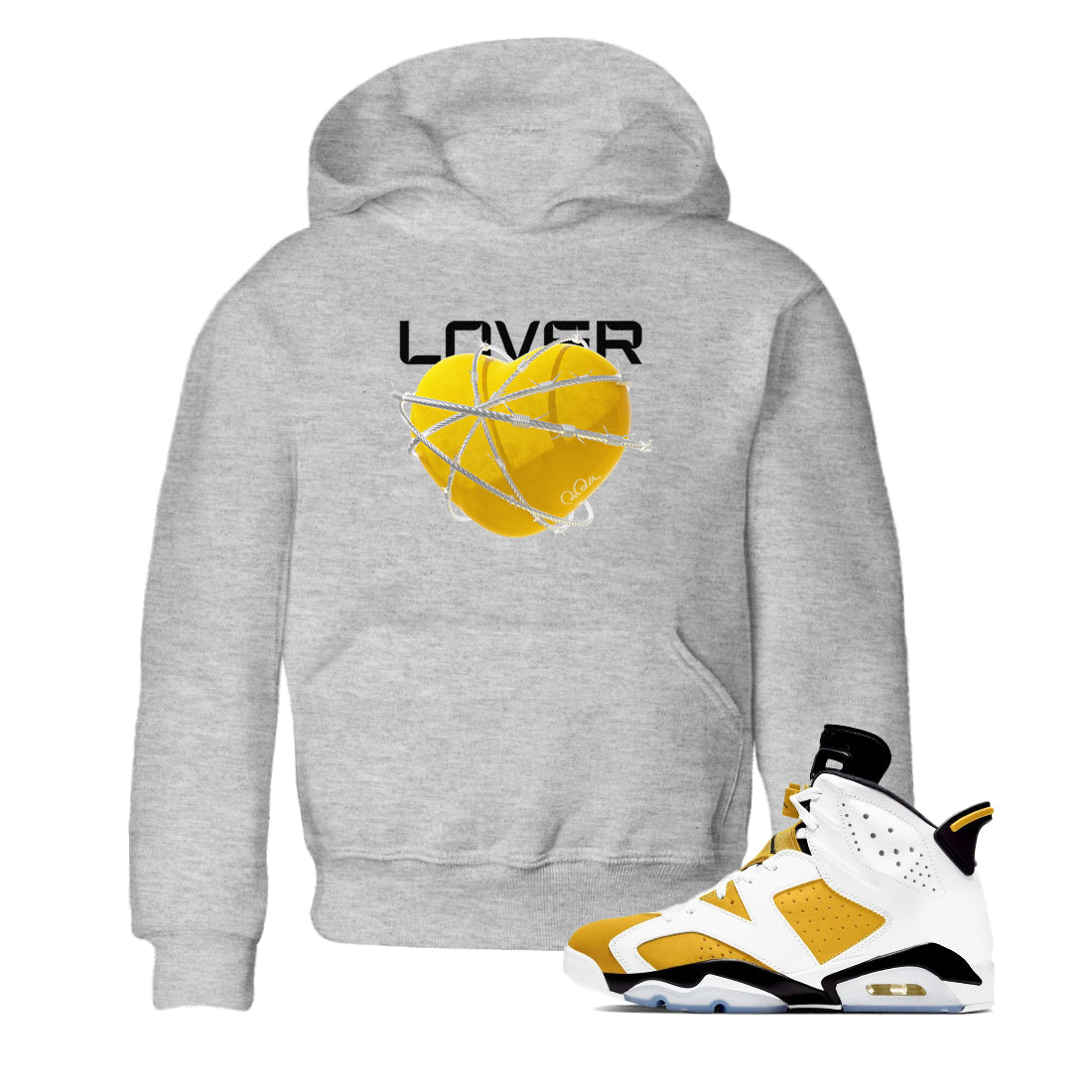 Heart Lover snkmatch Tee Kids - Air Jordan 6 Yellow Ochre