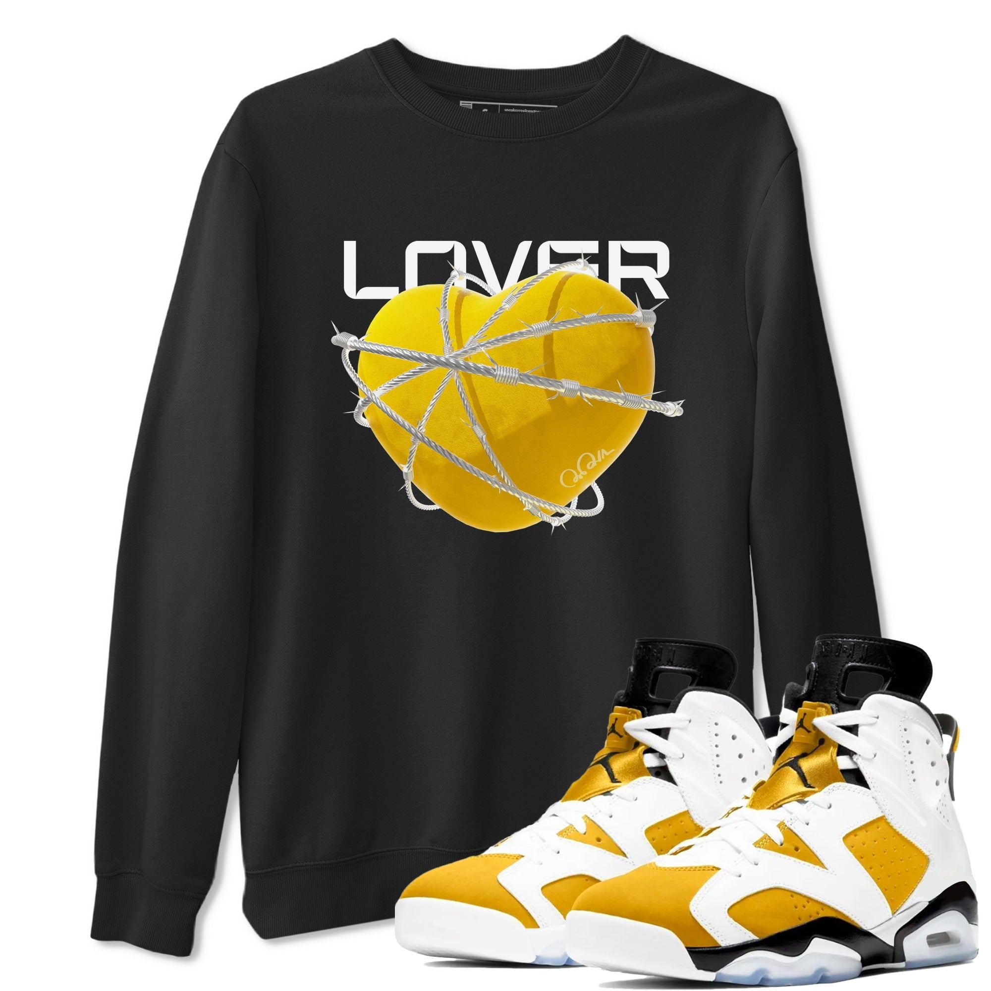 Heart Lover snkmatch Tee - Air Jordan 6 Yellow Ochre