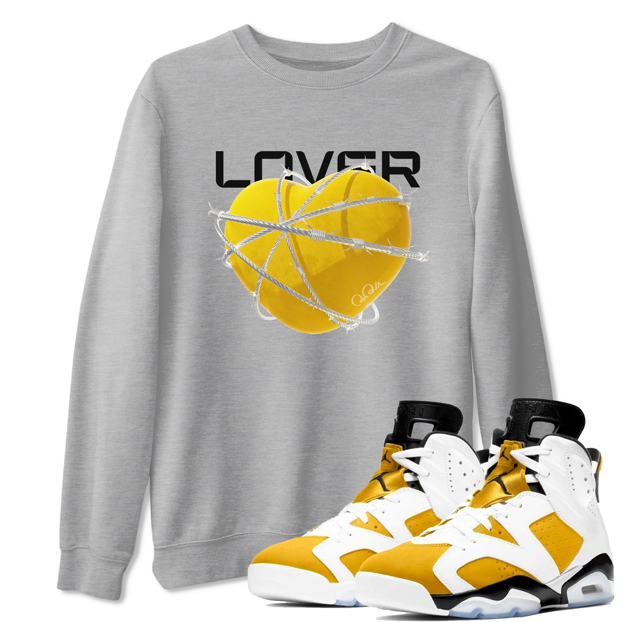 Heart Lover snkmatch Tee - Air Jordan 6 Yellow Ochre