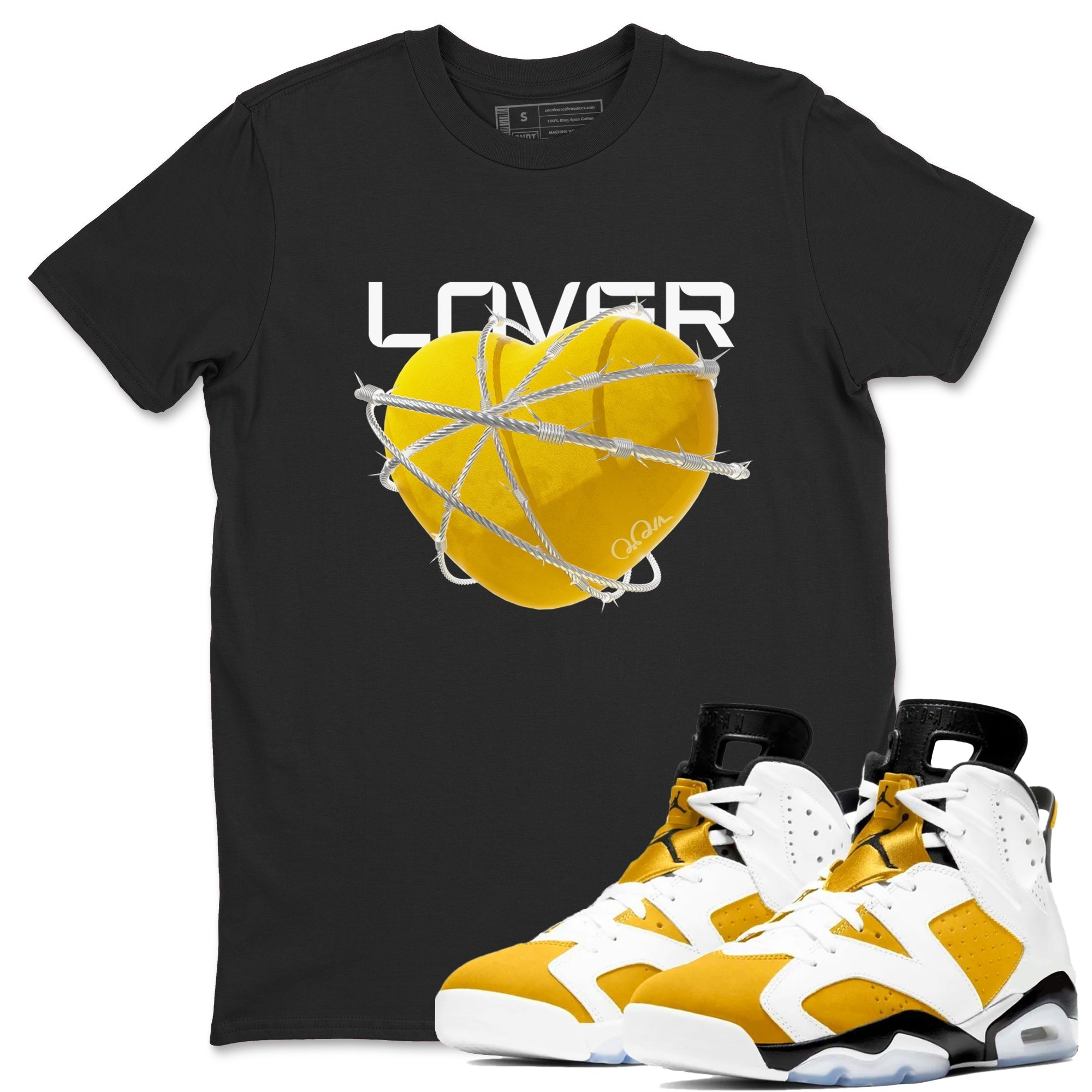 Heart Lover snkmatch Tee - Air Jordan 6 Yellow Ochre
