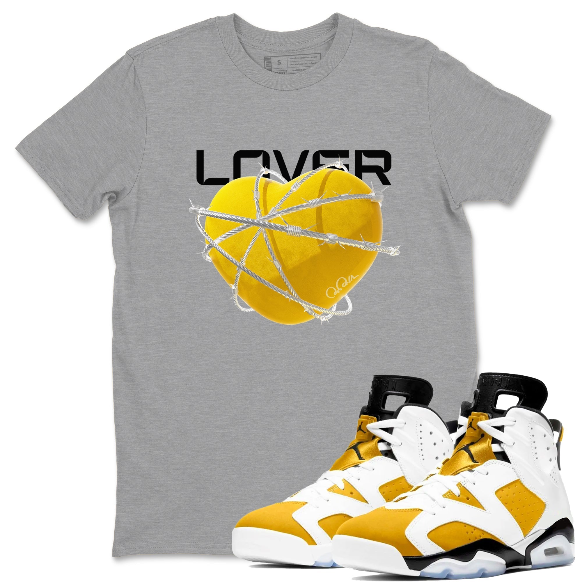 Heart Lover snkmatch Tee - Air Jordan 6 Yellow Ochre