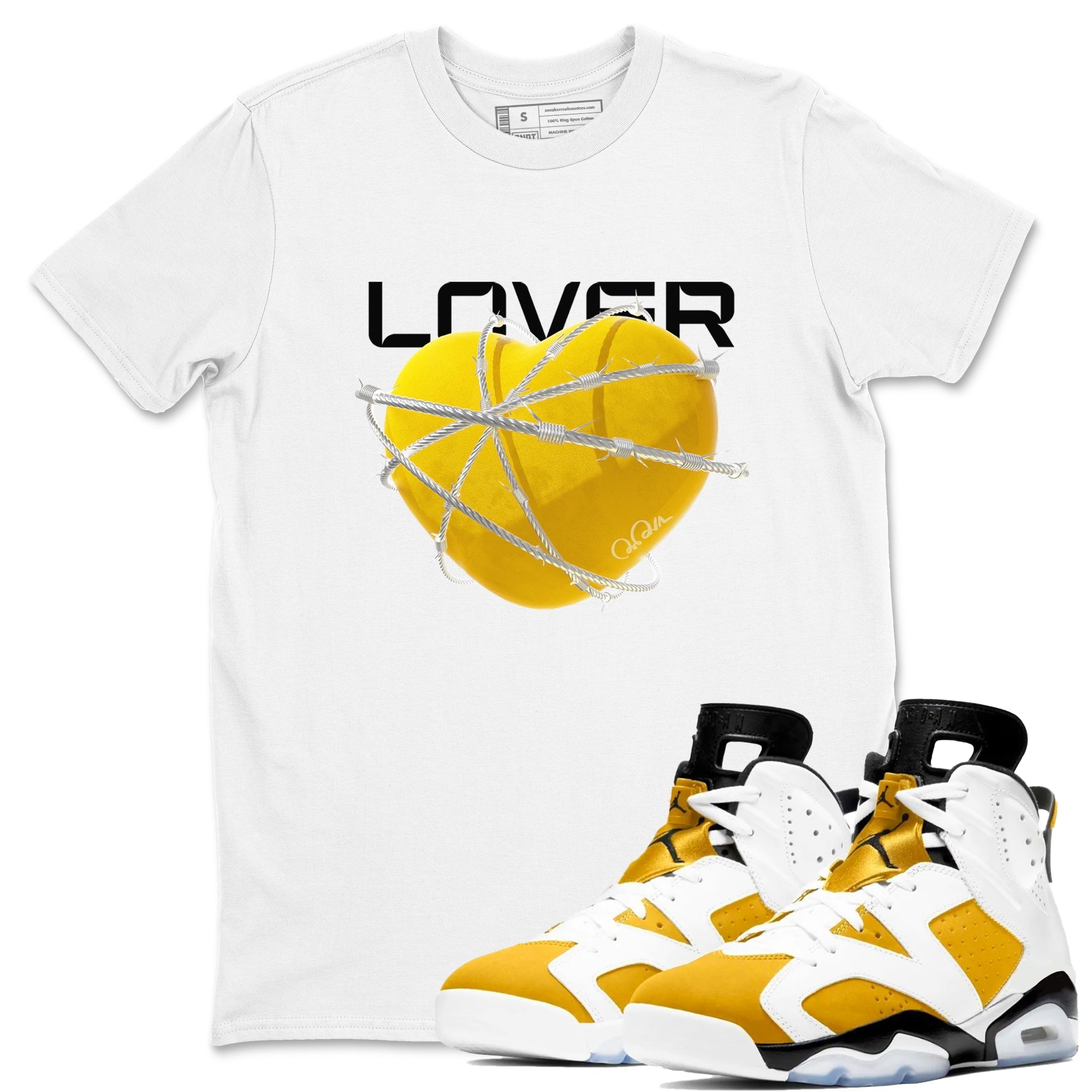 Heart Lover snkmatch Tee - Air Jordan 6 Yellow Ochre