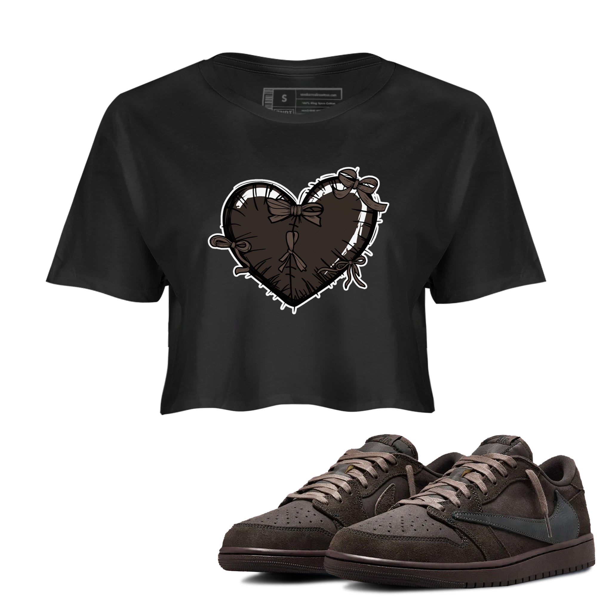 Heart with Ribbons snkmatch Women's Top - Air Jordan 1 Travis Scott Velvet Brown