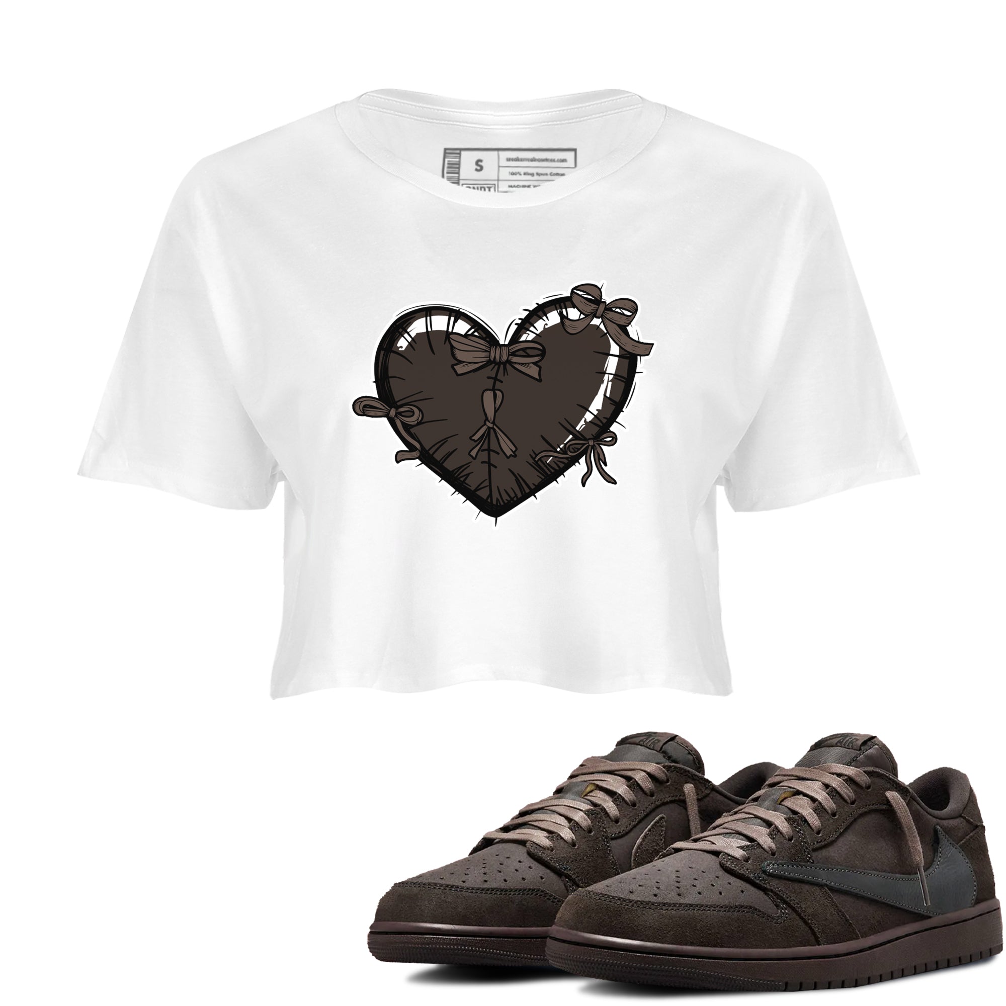 Heart with Ribbons snkmatch Women's Top - Air Jordan 1 Travis Scott Velvet Brown