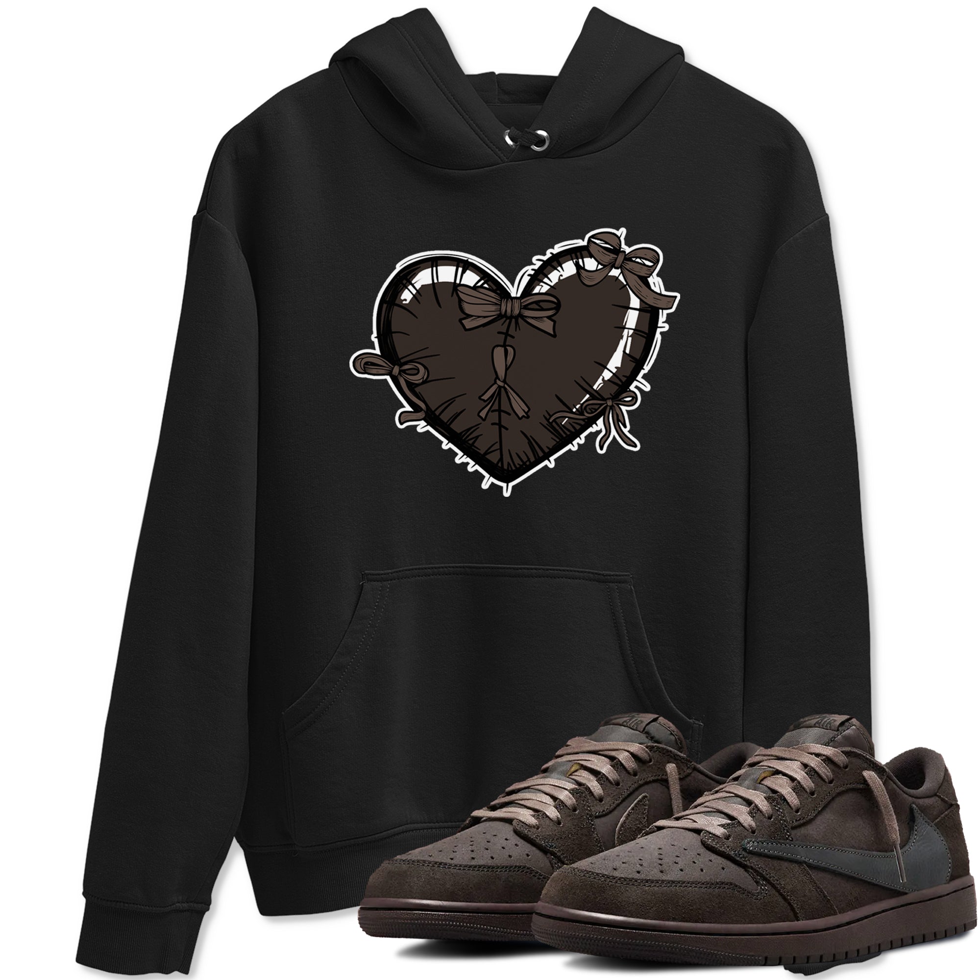 Heart with Ribbons snkmatch Tees - Air Jordan 1 Travis Scott Velvet Brown