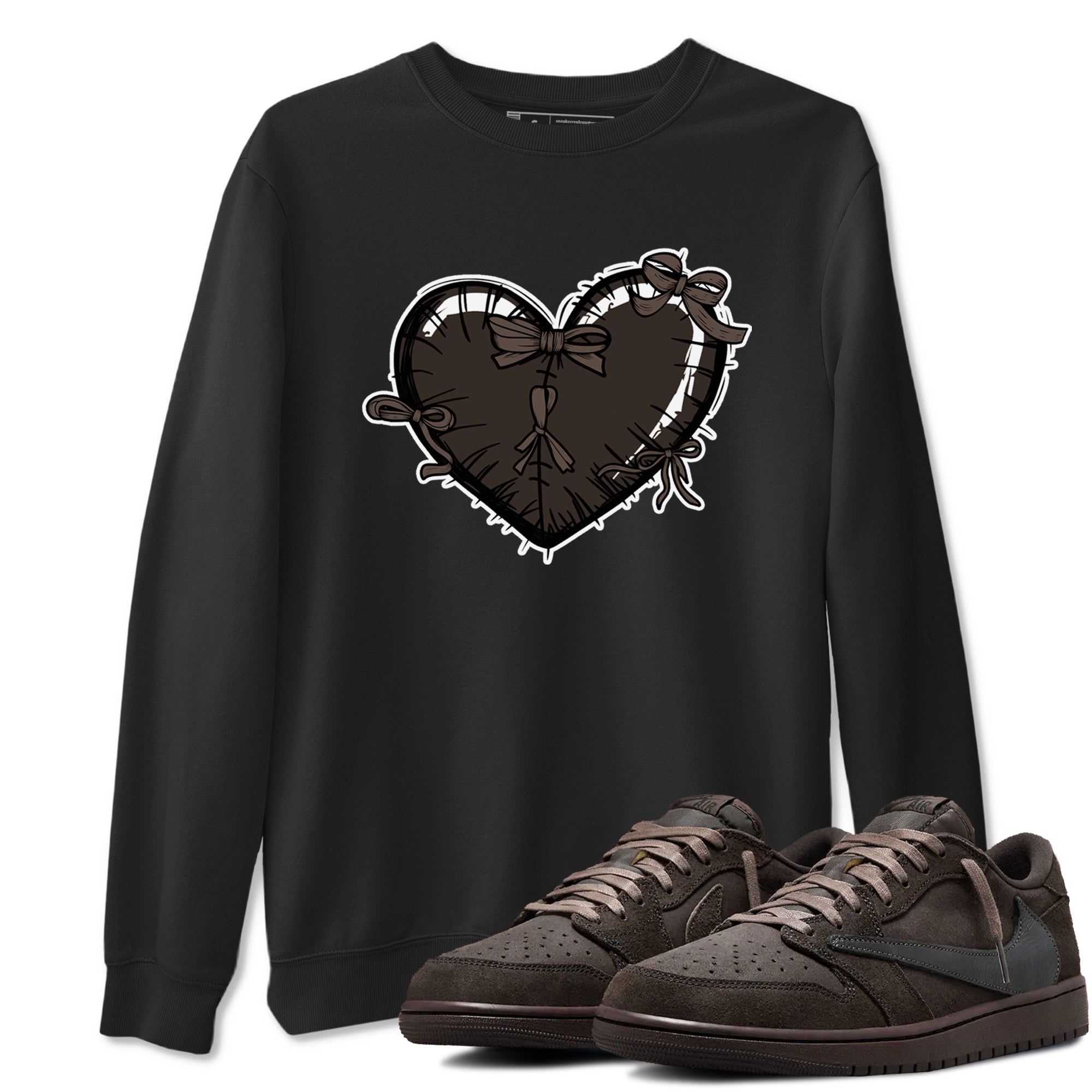 Heart with Ribbons snkmatch Tees - Air Jordan 1 Travis Scott Velvet Brown