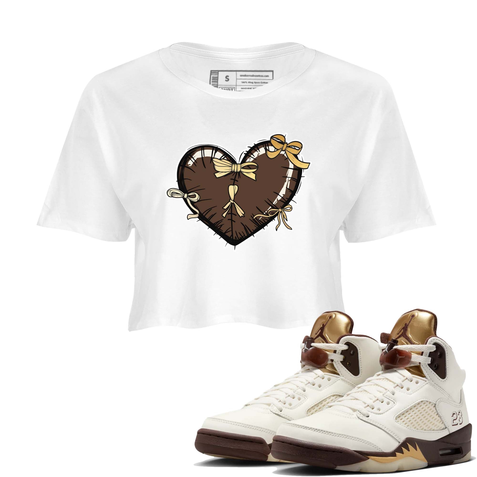 Heart With Ribbons snkmatch Women's Top - Air Jordan 5 Golden Ticket