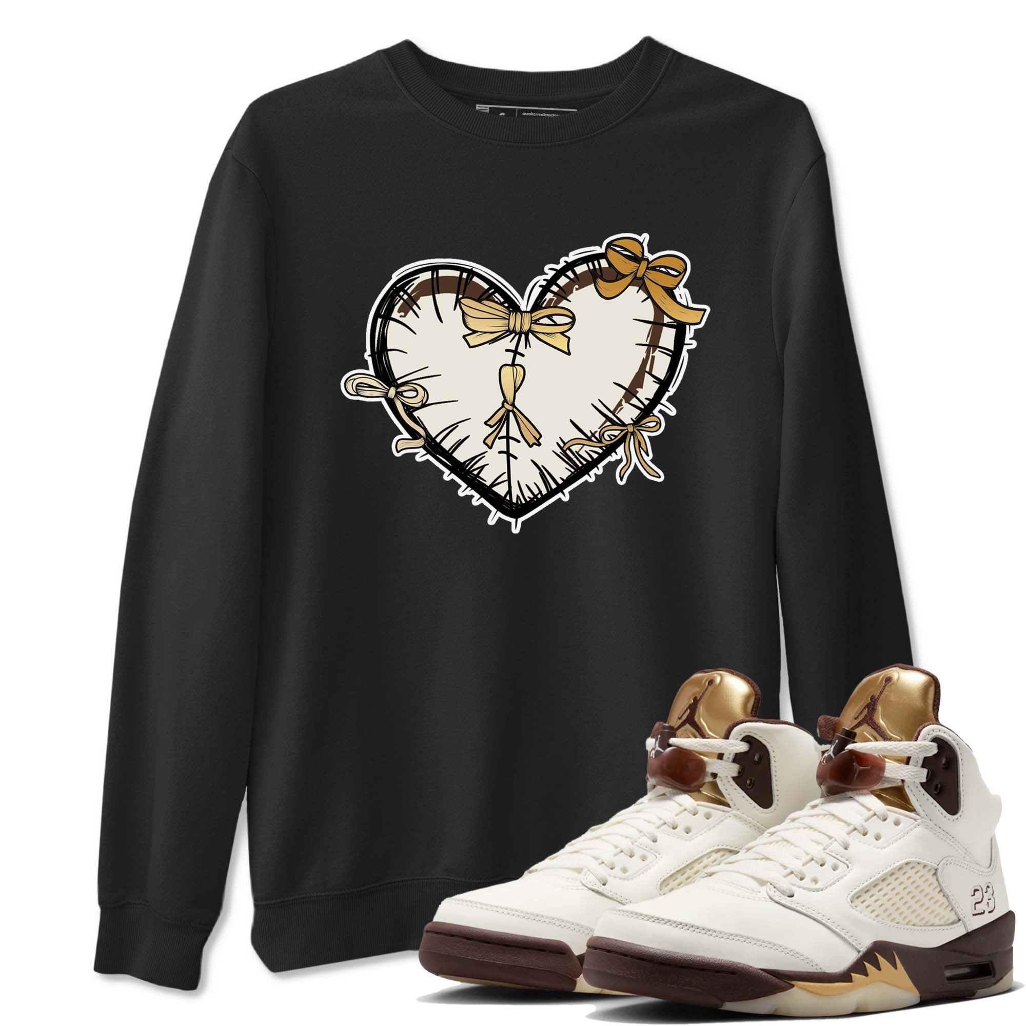 Heart With Ribbons snkmatch Tees - Air Jordan 5 Golden Ticket