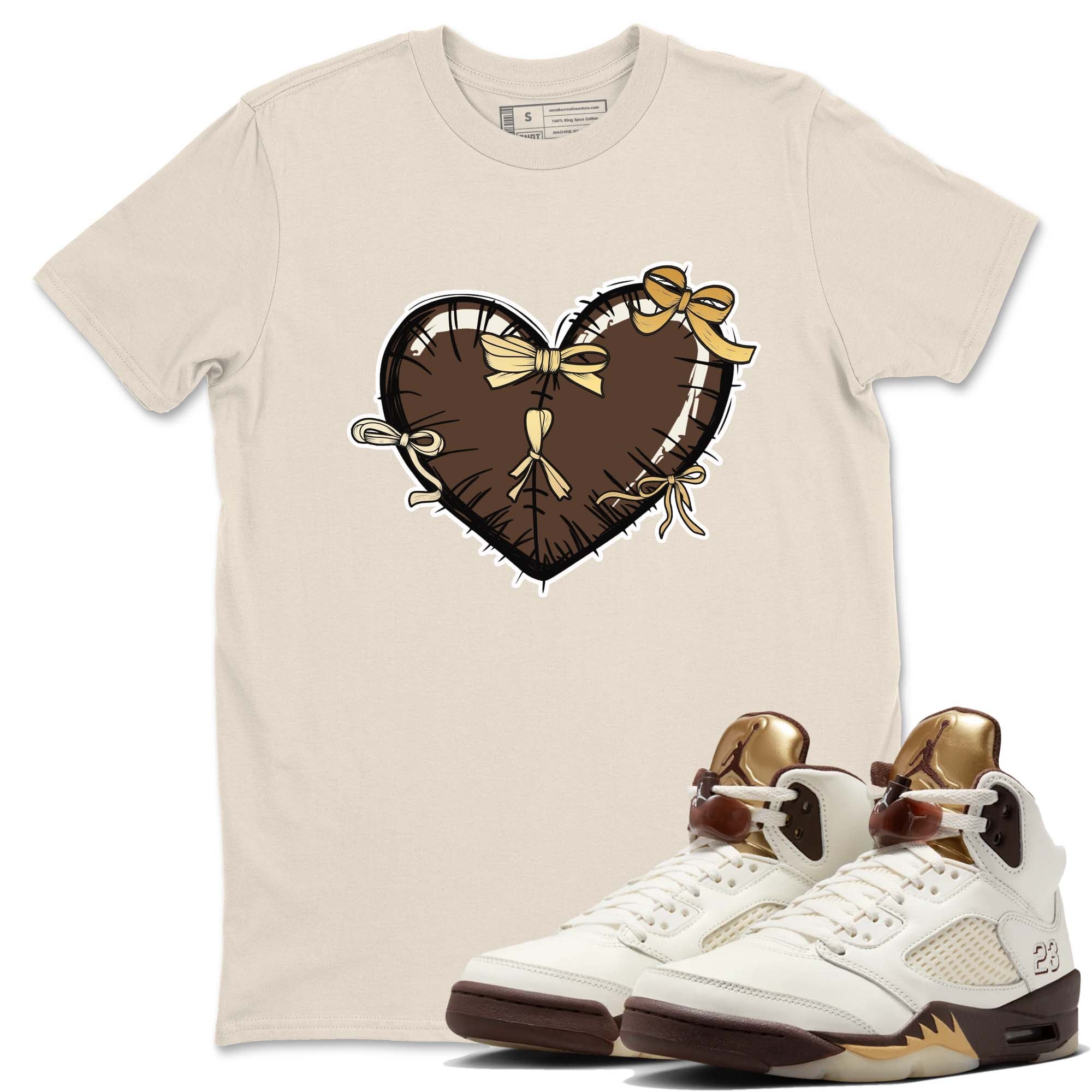 Heart With Ribbons snkmatch Tees - Air Jordan 5 Golden Ticket
