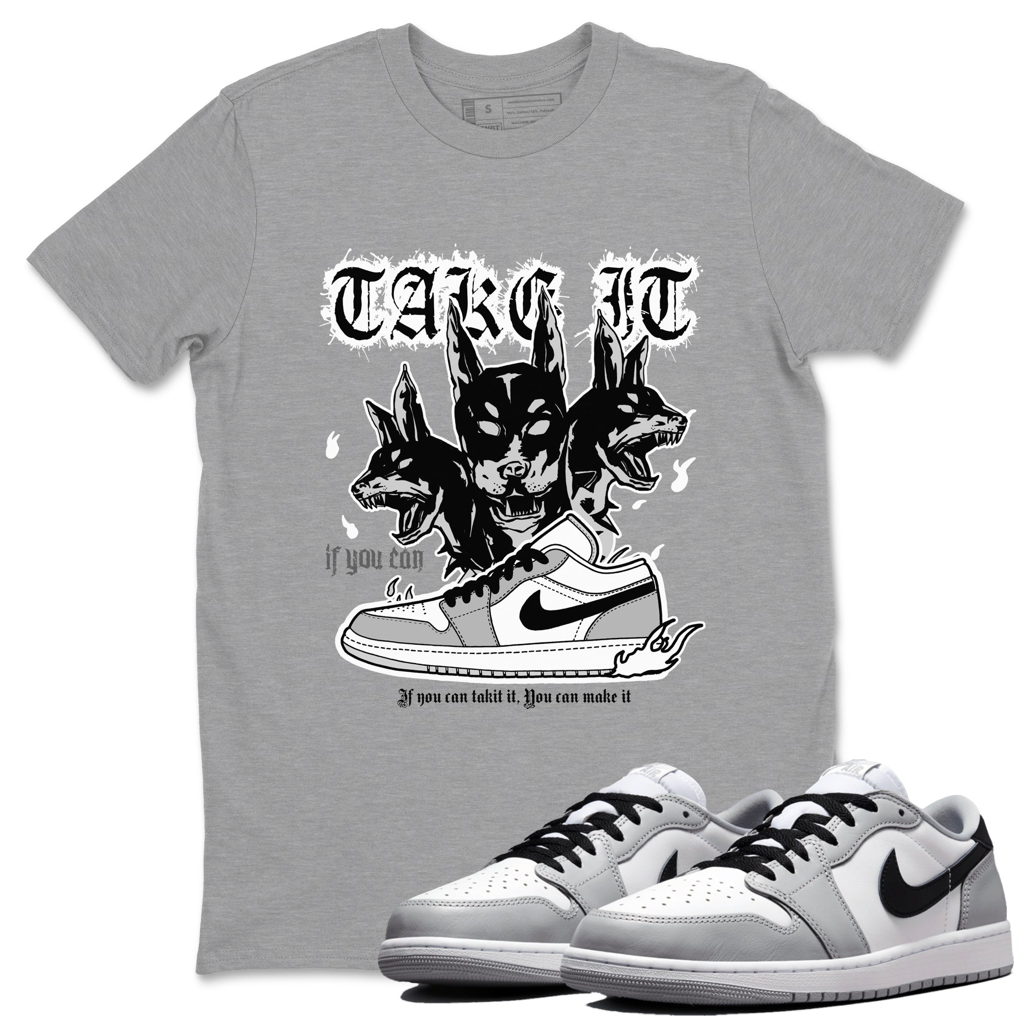 Hell Hounds snkmatch Tees - Air Jordan 1 Wolf Grey