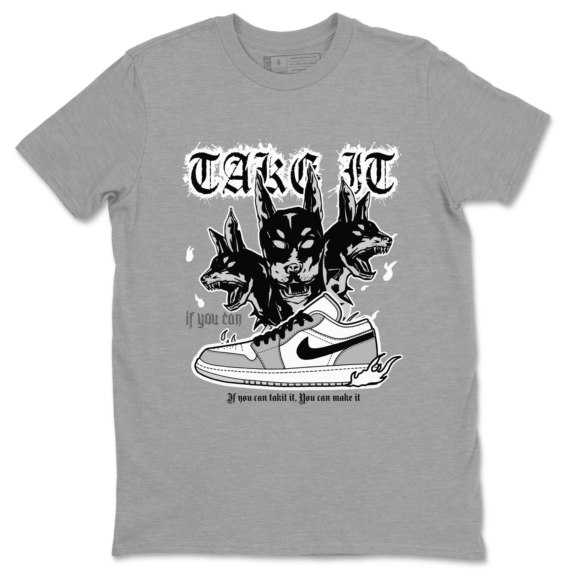 Hell Hounds snkmatch Tees - Air Jordan 1 Wolf Grey