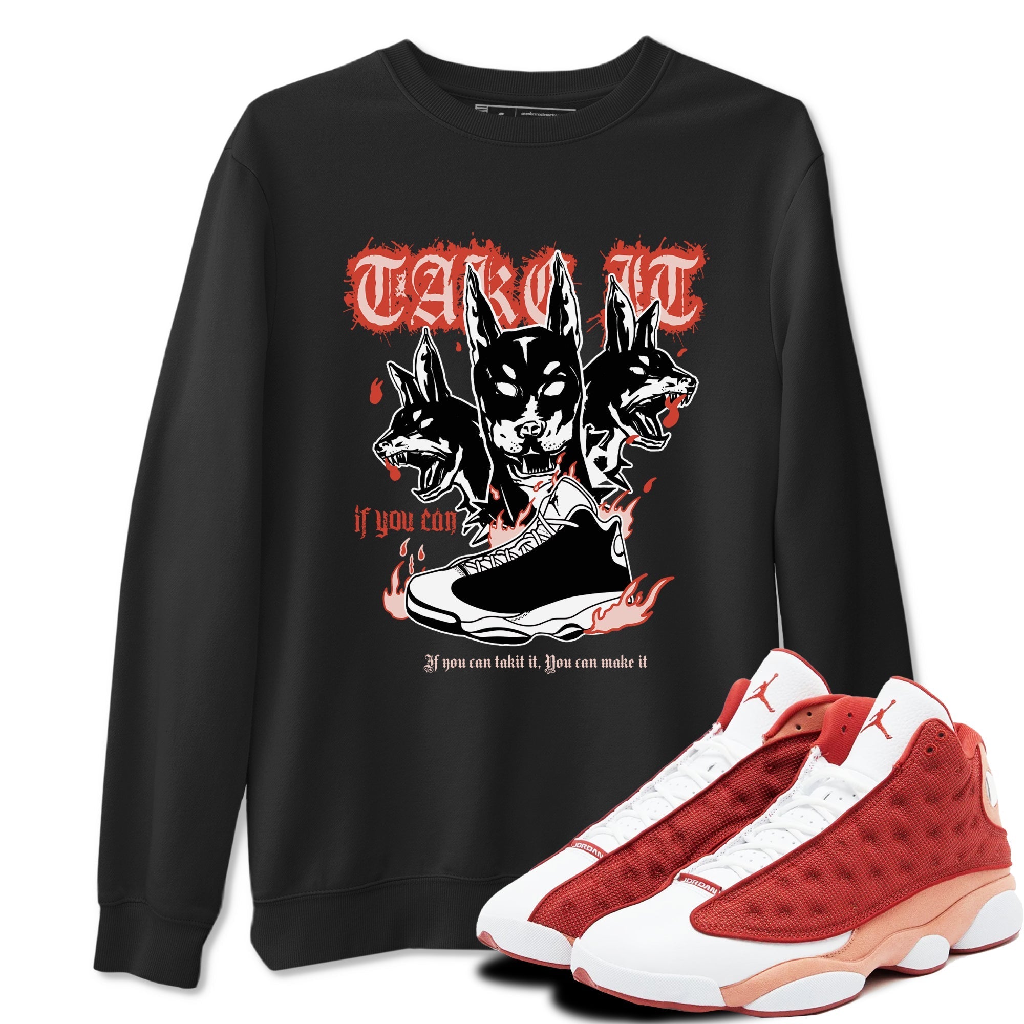 Hell Hounds snkmatch Tees - Air Jordan 13 Dune Red