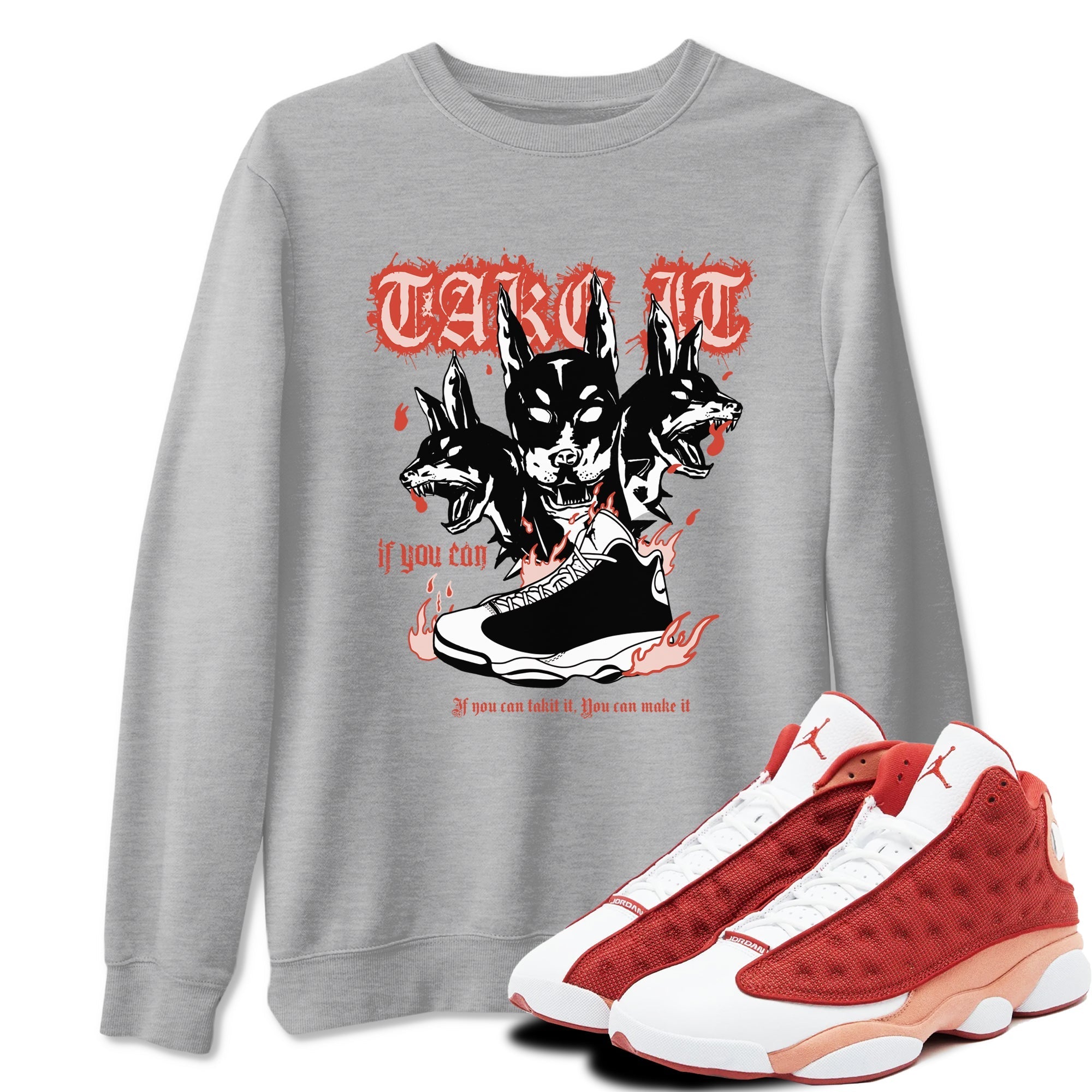 Hell Hounds snkmatch Tees - Air Jordan 13 Dune Red