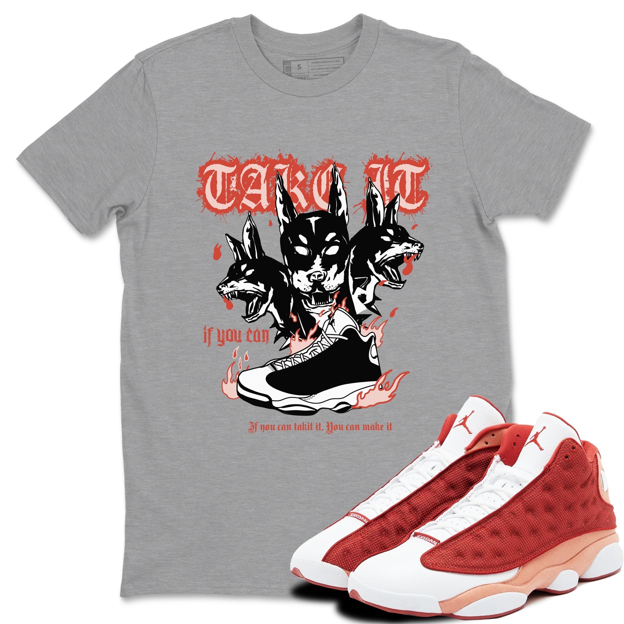 Hell Hounds snkmatch Tees - Air Jordan 13 Dune Red