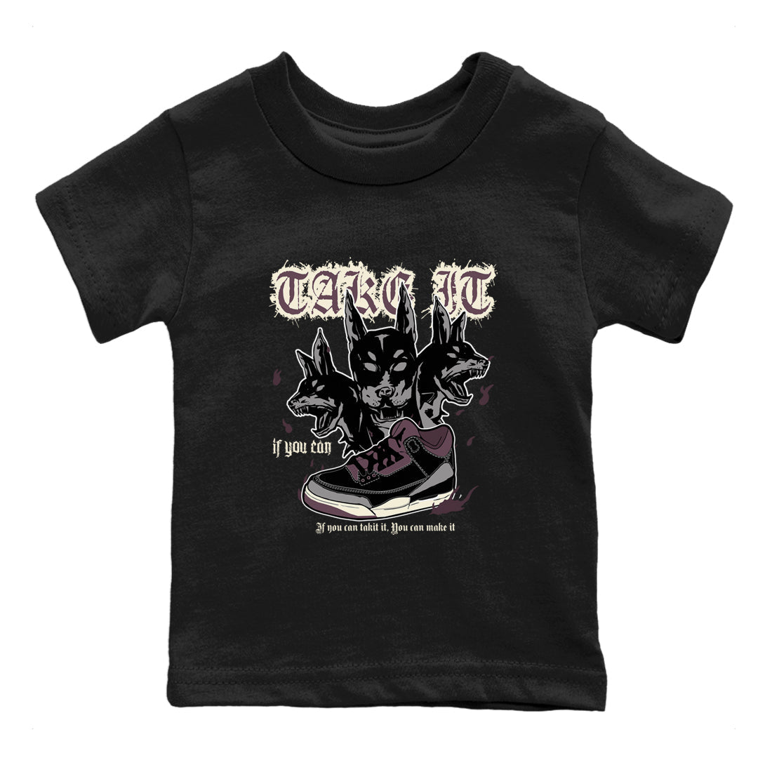 Hell Hounds snkmatch Tees Kids - Air Jordan 3 A Ma Maniere x Black