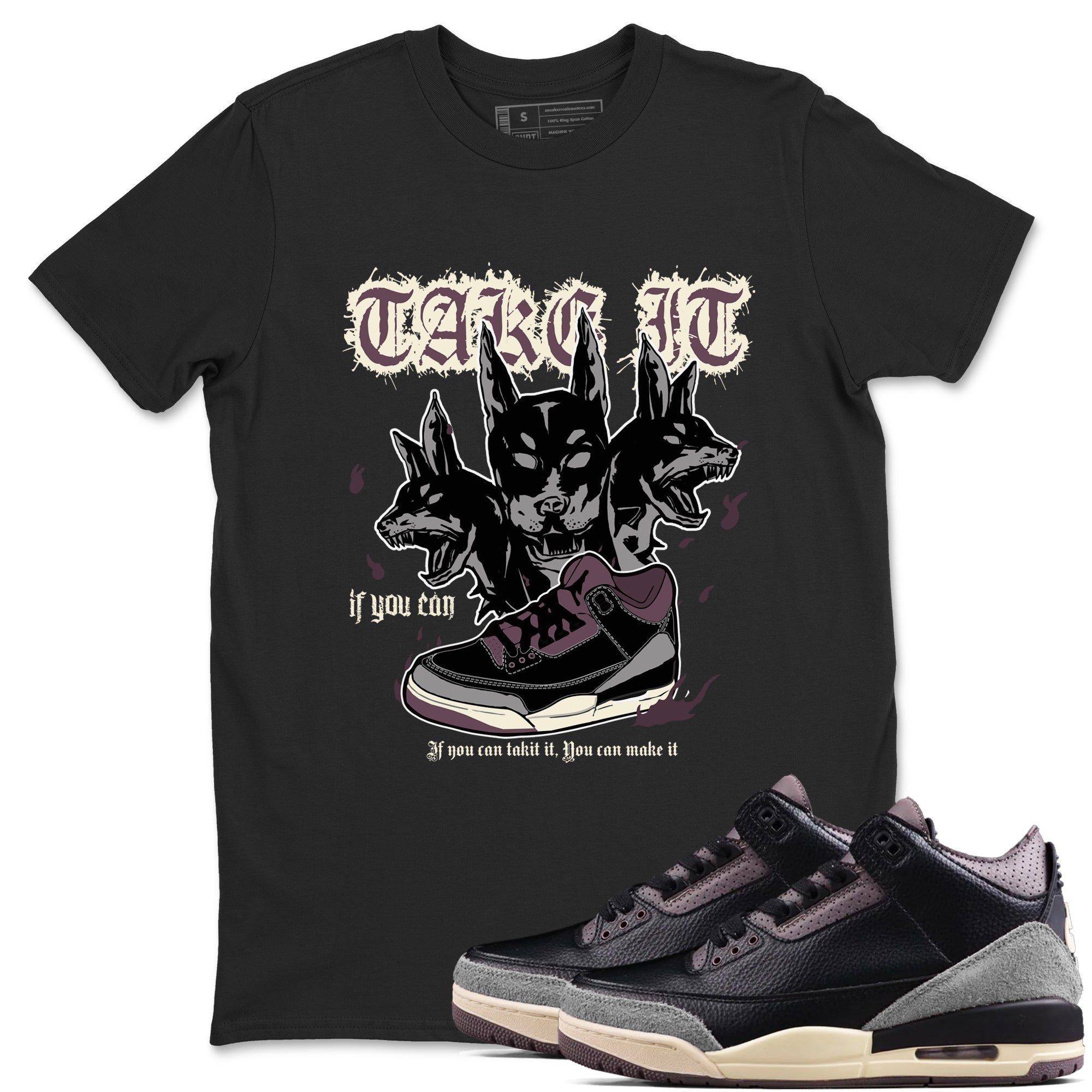 Hell Hounds snkmatch Tees - Air Jordan 3 A Ma Maniere x Black