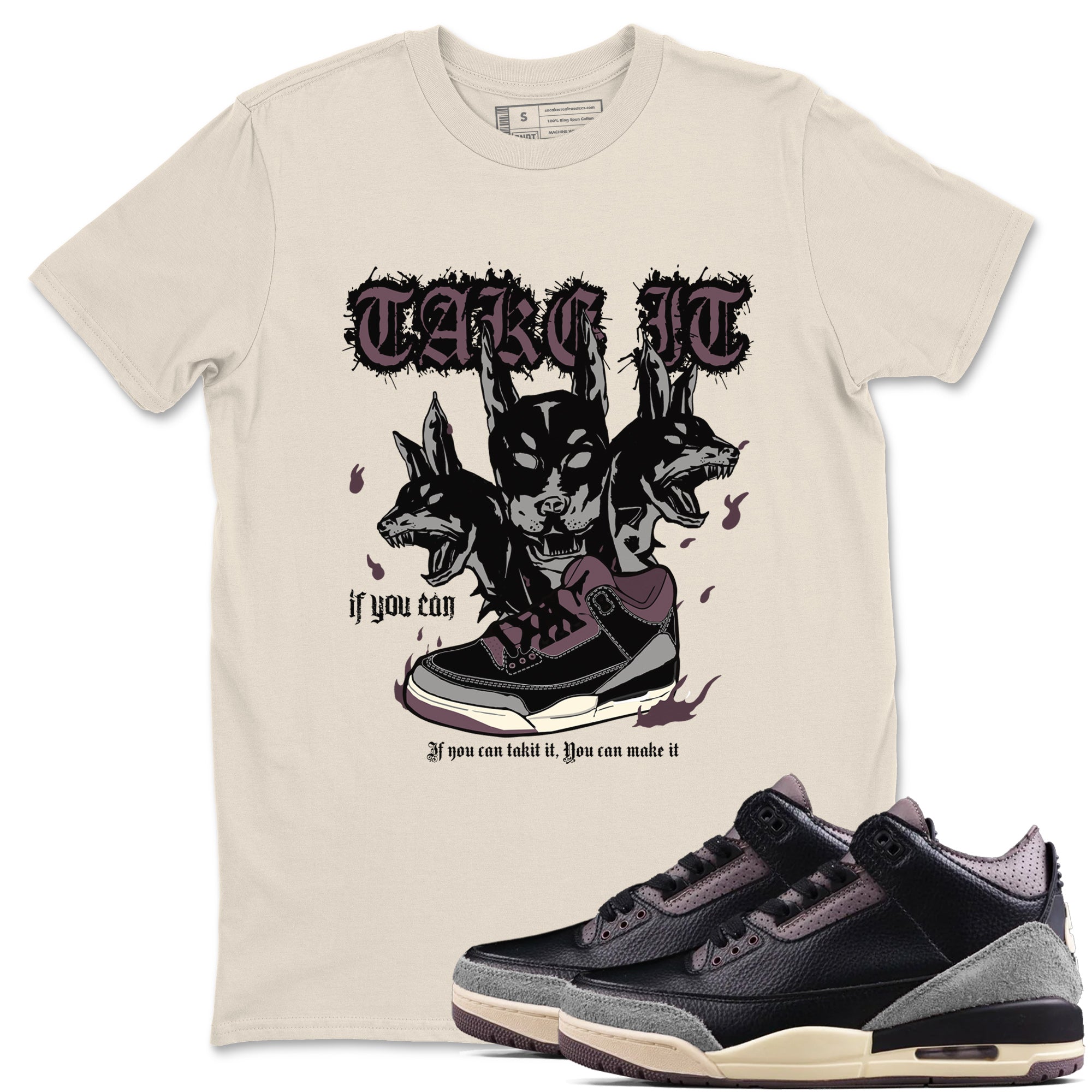 Hell Hounds snkmatch Tees - Air Jordan 3 A Ma Maniere x Black