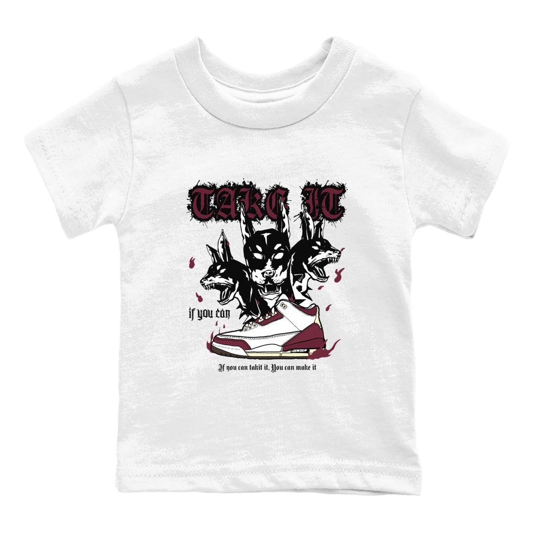 Hell Hounds snkmatch Tees Kids - Air Jordan 3 A Ma Maniere x Burgundy Crush