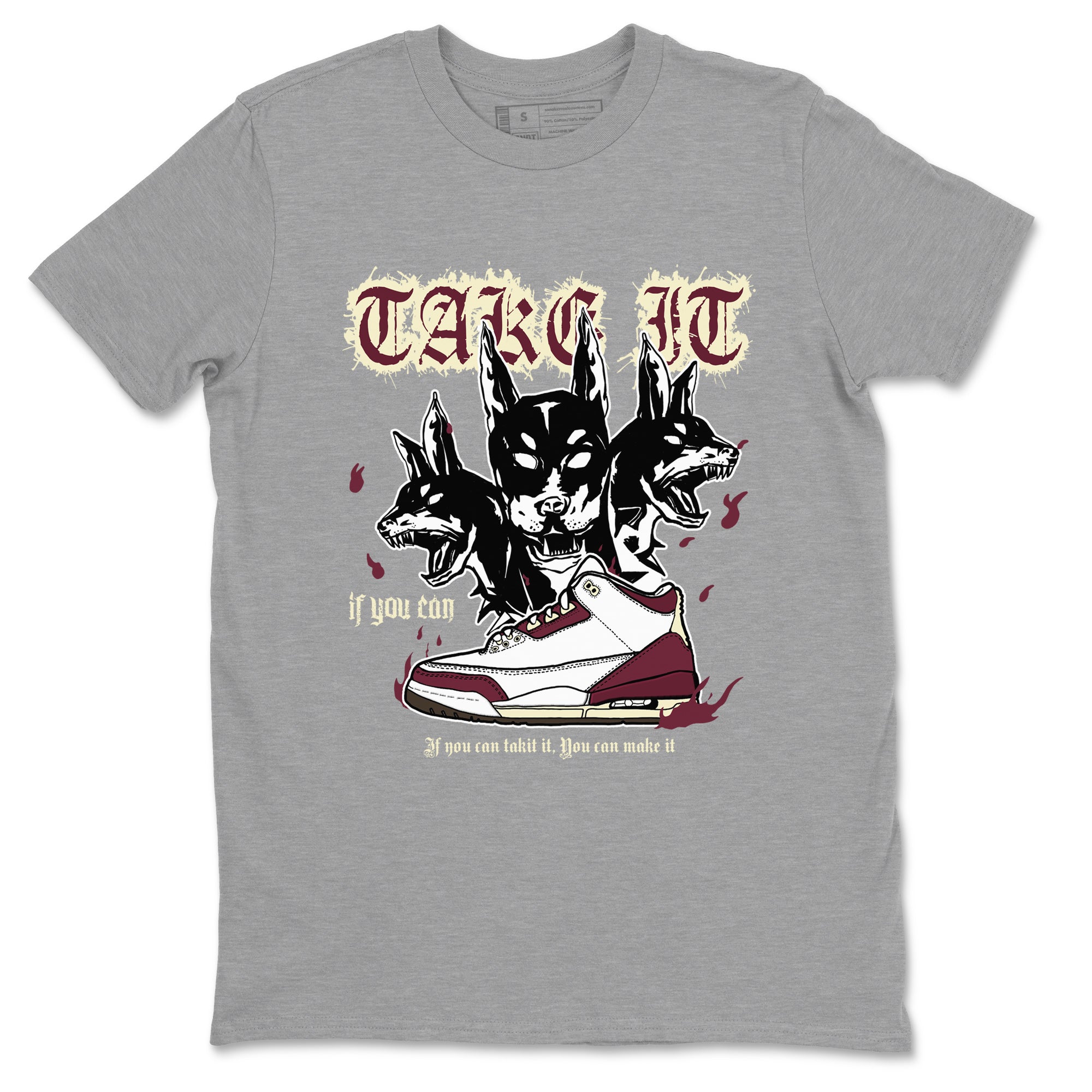 Hell Hounds snkmatch Tees - Air Jordan 3 A Ma Maniere x Burgundy Crush