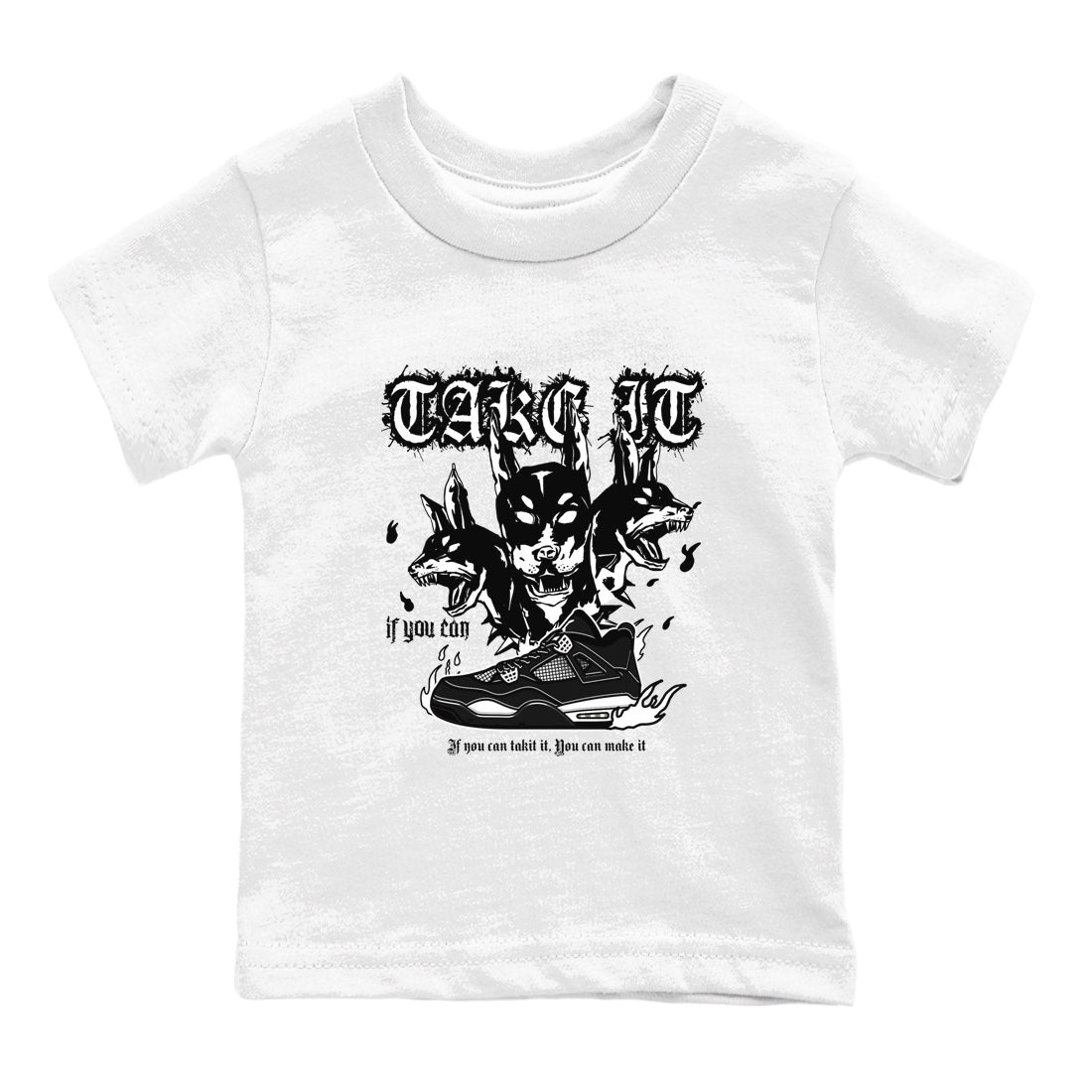 Hell Hounds snkmatch Tees Kids - Air Jordan 4 White Thunder