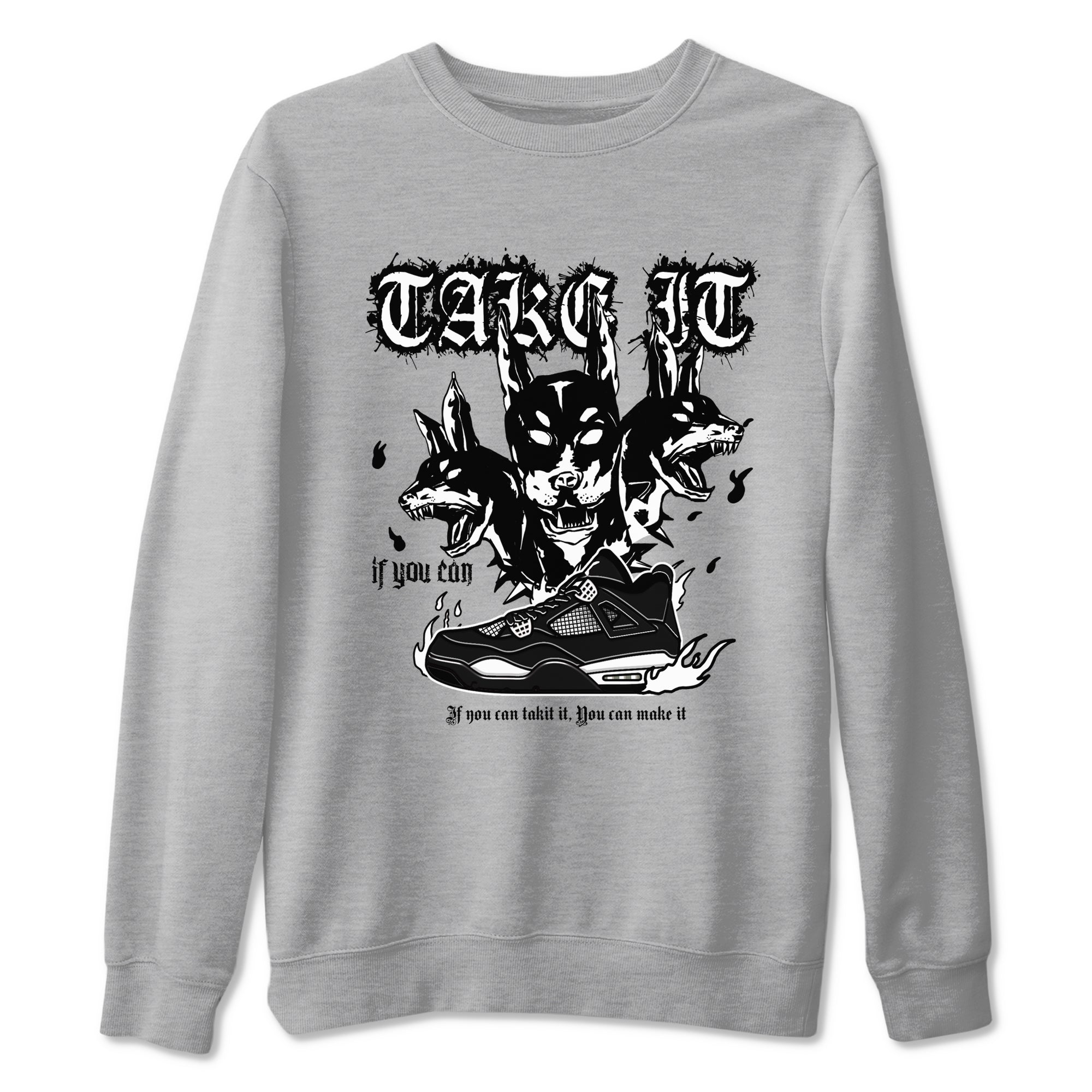Hell Hounds snkmatch Tees - Air Jordan 4 White Thunder