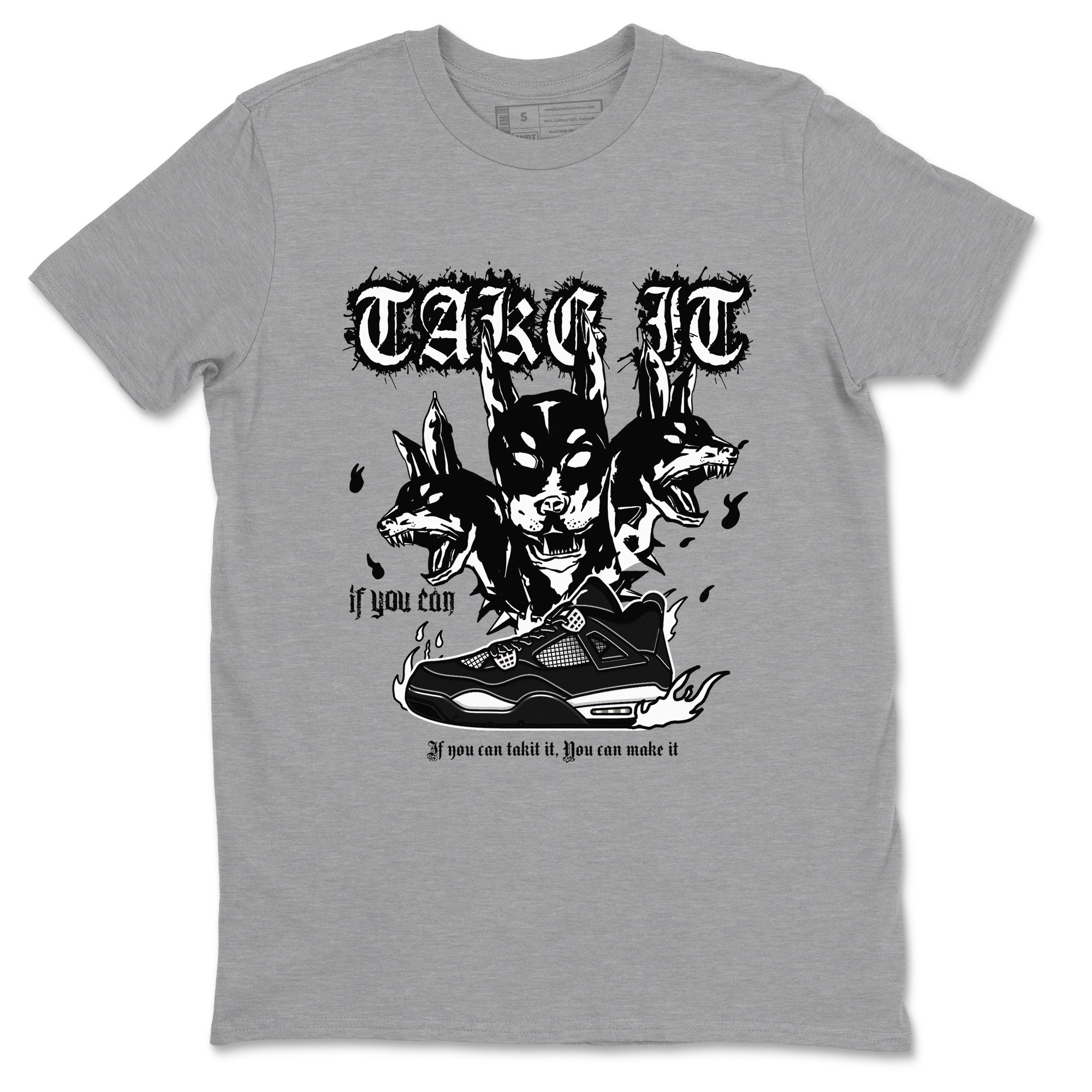 Hell Hounds snkmatch Tees - Air Jordan 4 White Thunder