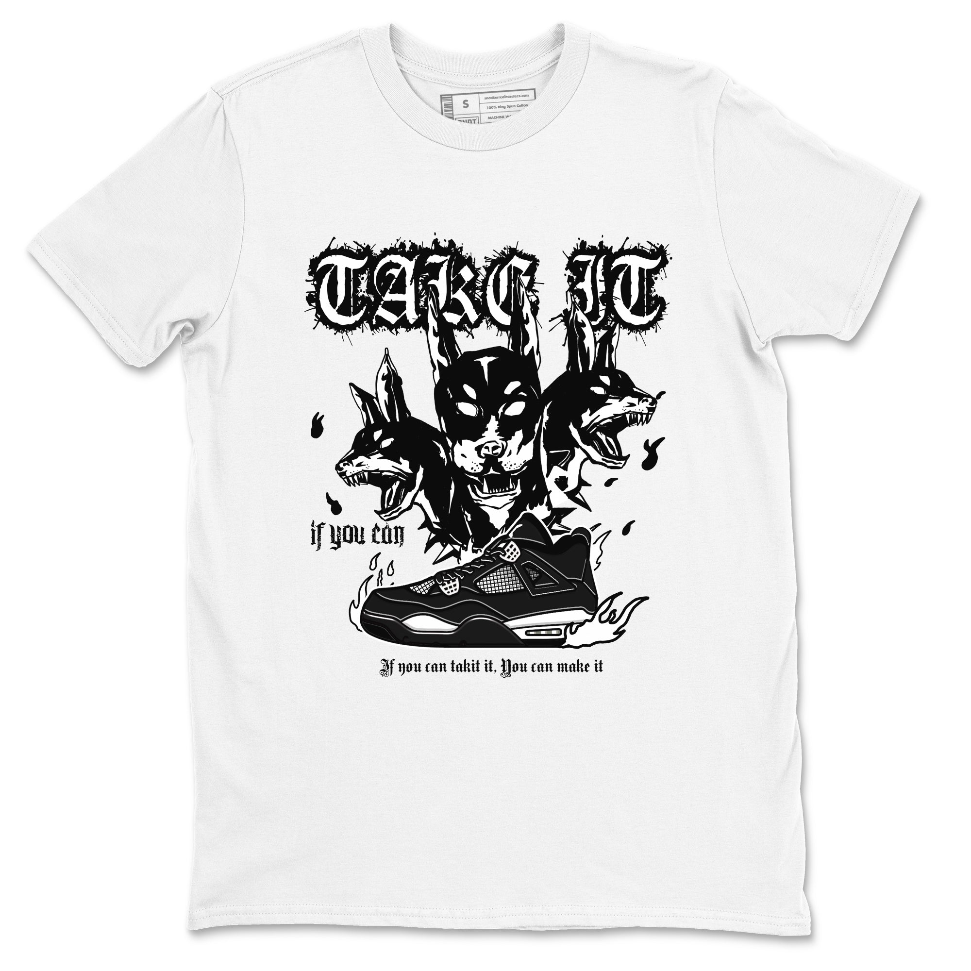 Hell Hounds snkmatch Tees - Air Jordan 4 White Thunder