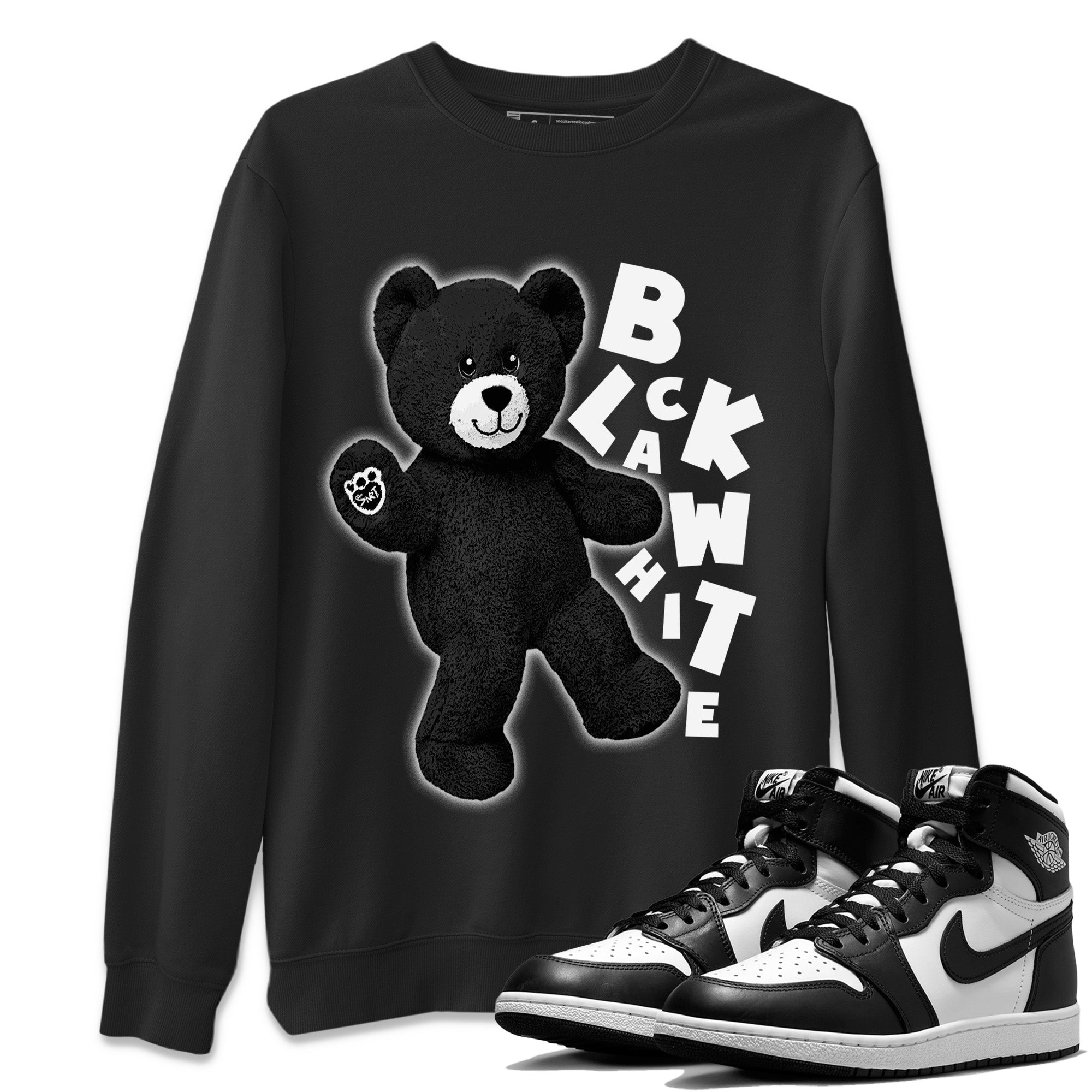 Hello Bear Unisex Tops - Air Jordan 1 Black White