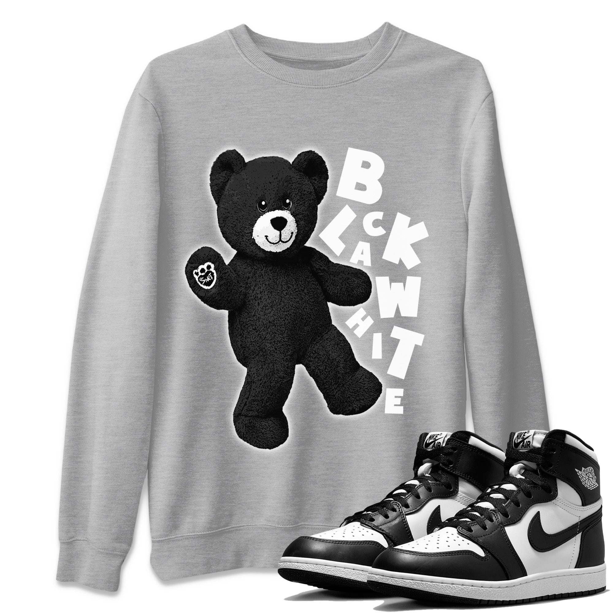 Hello Bear Unisex Tops - Air Jordan 1 Black White