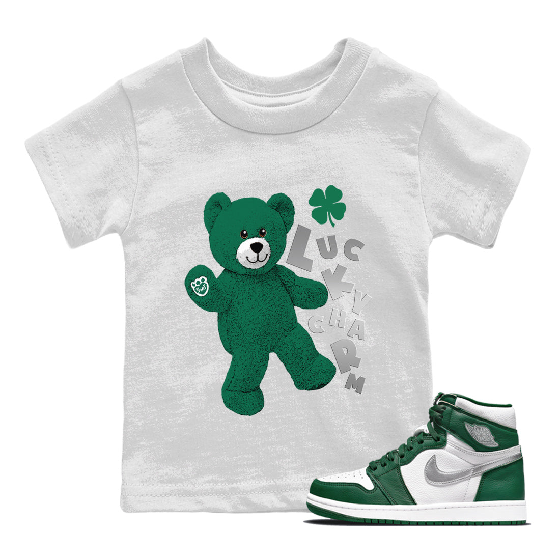 Hello Bear Kids Tops - Air Jordan 1 Gorge Green