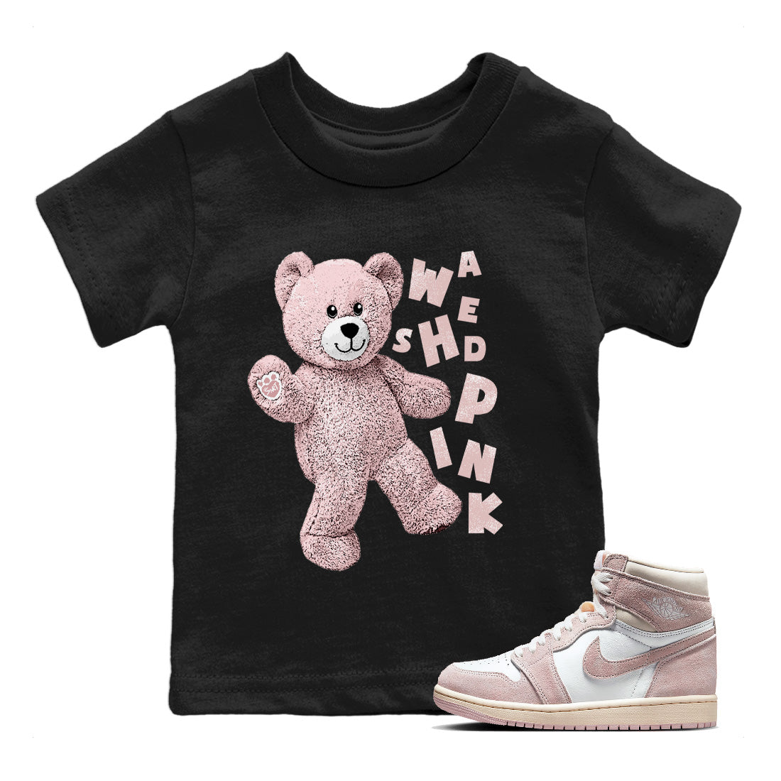 Hello Bear Kids Tops - Air Jordan 1 Washed Pink