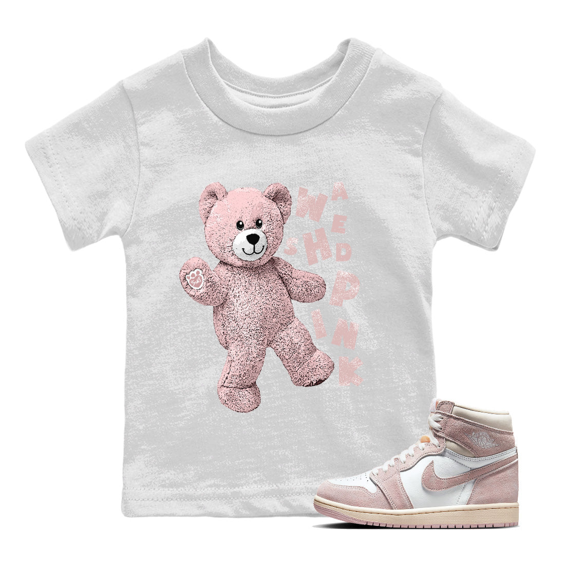 Hello Bear Kids Tops - Air Jordan 1 Washed Pink
