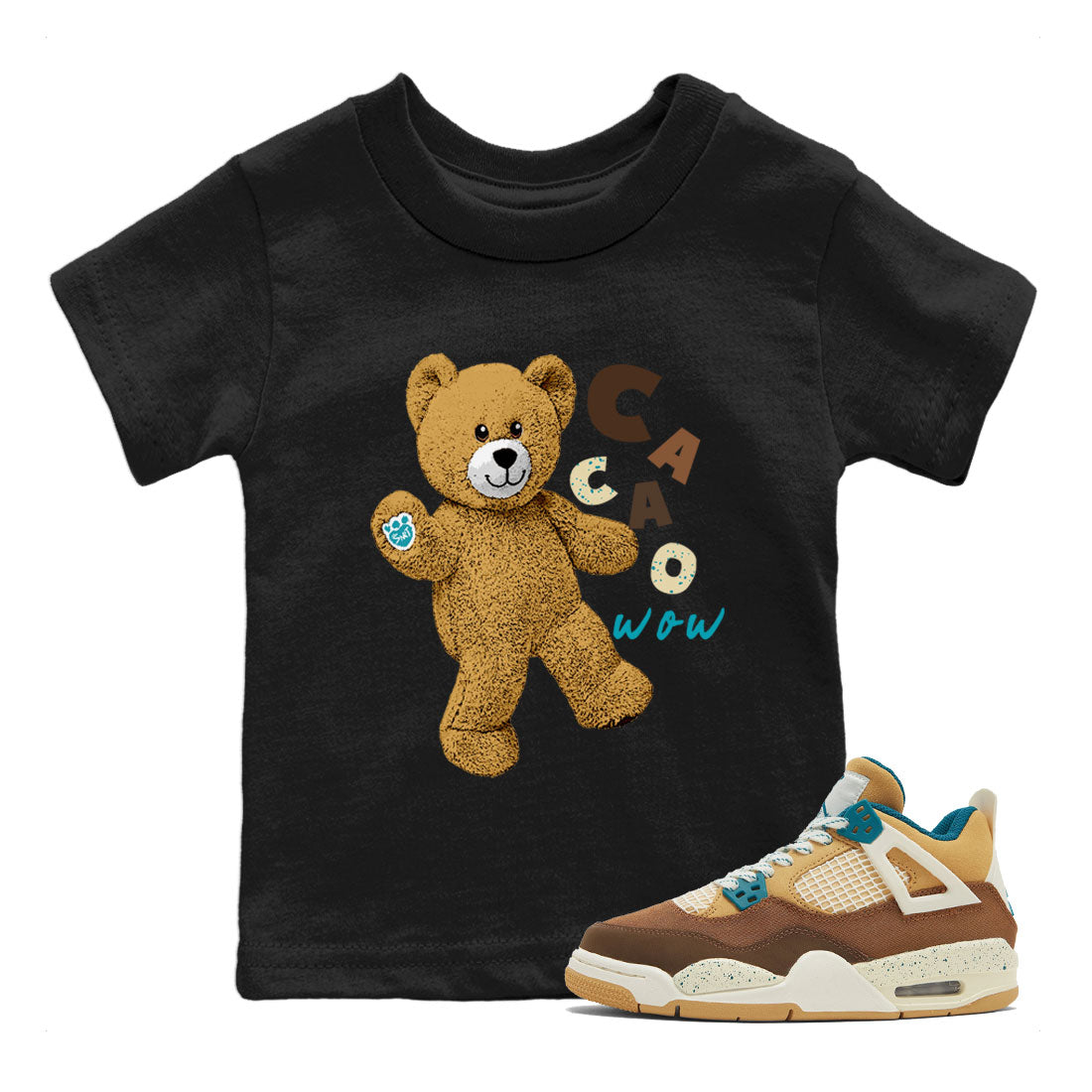 Hello Bear snkmatch Tee Kids - Air Jordan 4 Cacao Wow