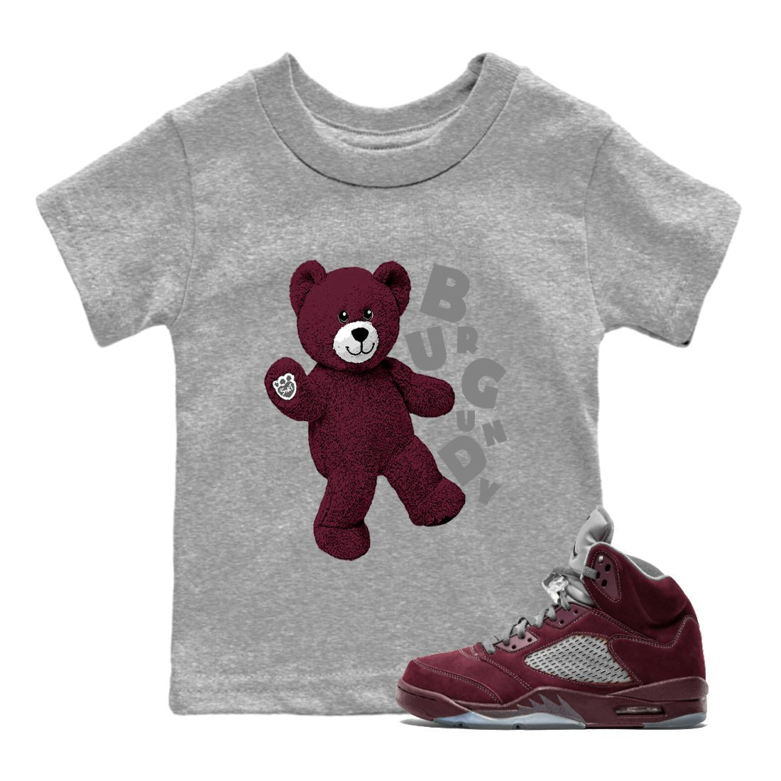Hello Bear Kids Tops - Air Jordan 5 Burgundy