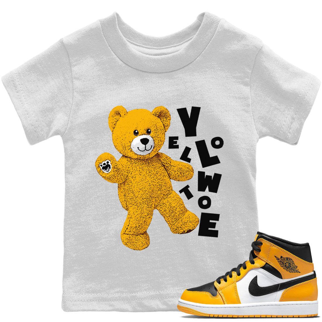 Hello Bear Kids Tops - Air Jordan 1 Yellow Toe