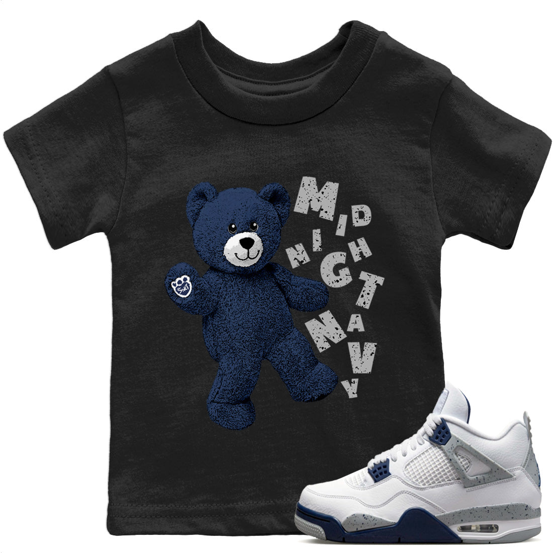 Hello Bear Kids Tops - Air Jordan 4 Midnight Navy