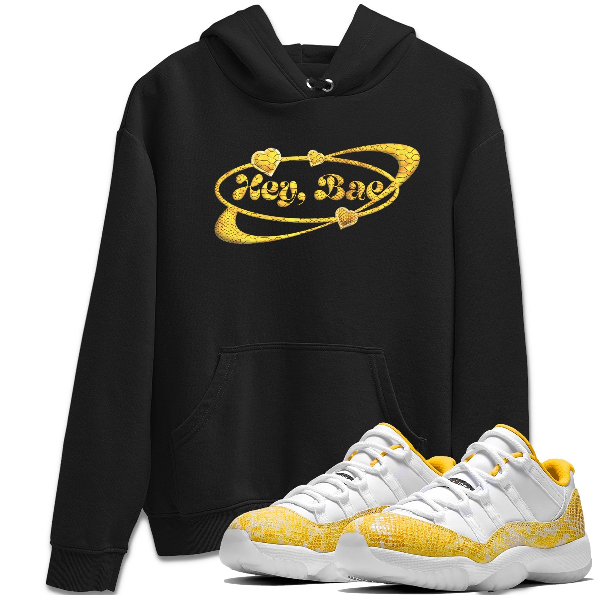 Hey Bae Unisex Tops - Air Jordan 11 Yellow Python