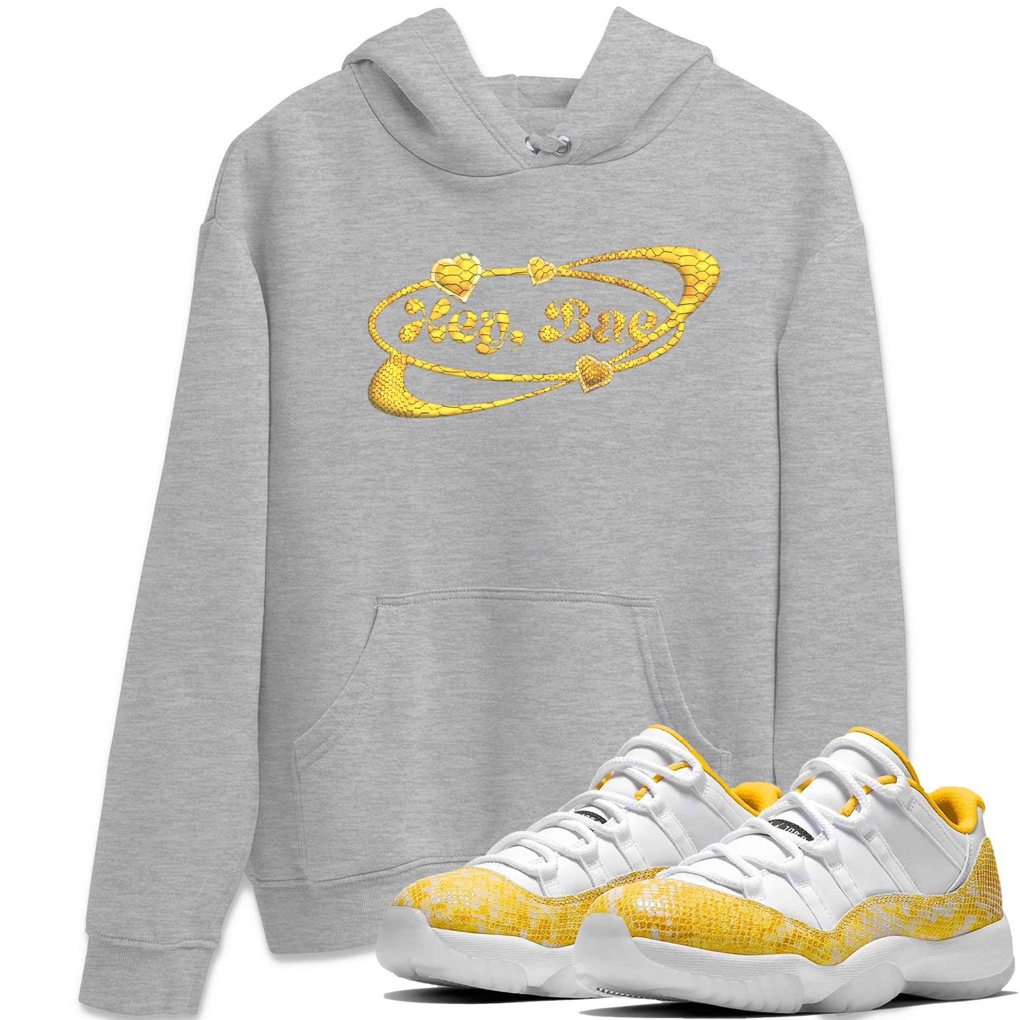 Hey Bae Unisex Tops - Air Jordan 11 Yellow Python