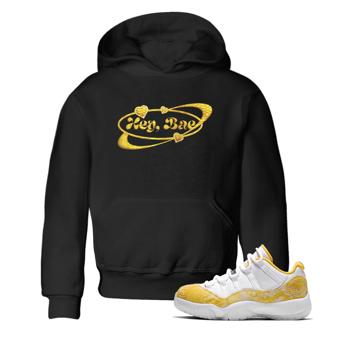 Hey Bae Kids Tops - Air Jordan 11 Yellow Python