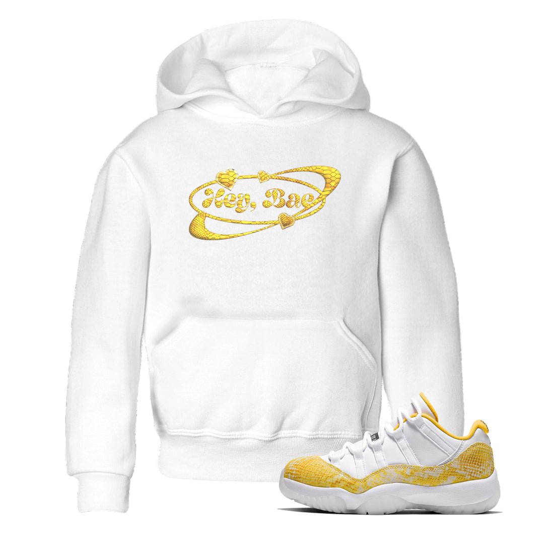 Hey Bae Kids Tops - Air Jordan 11 Yellow Python