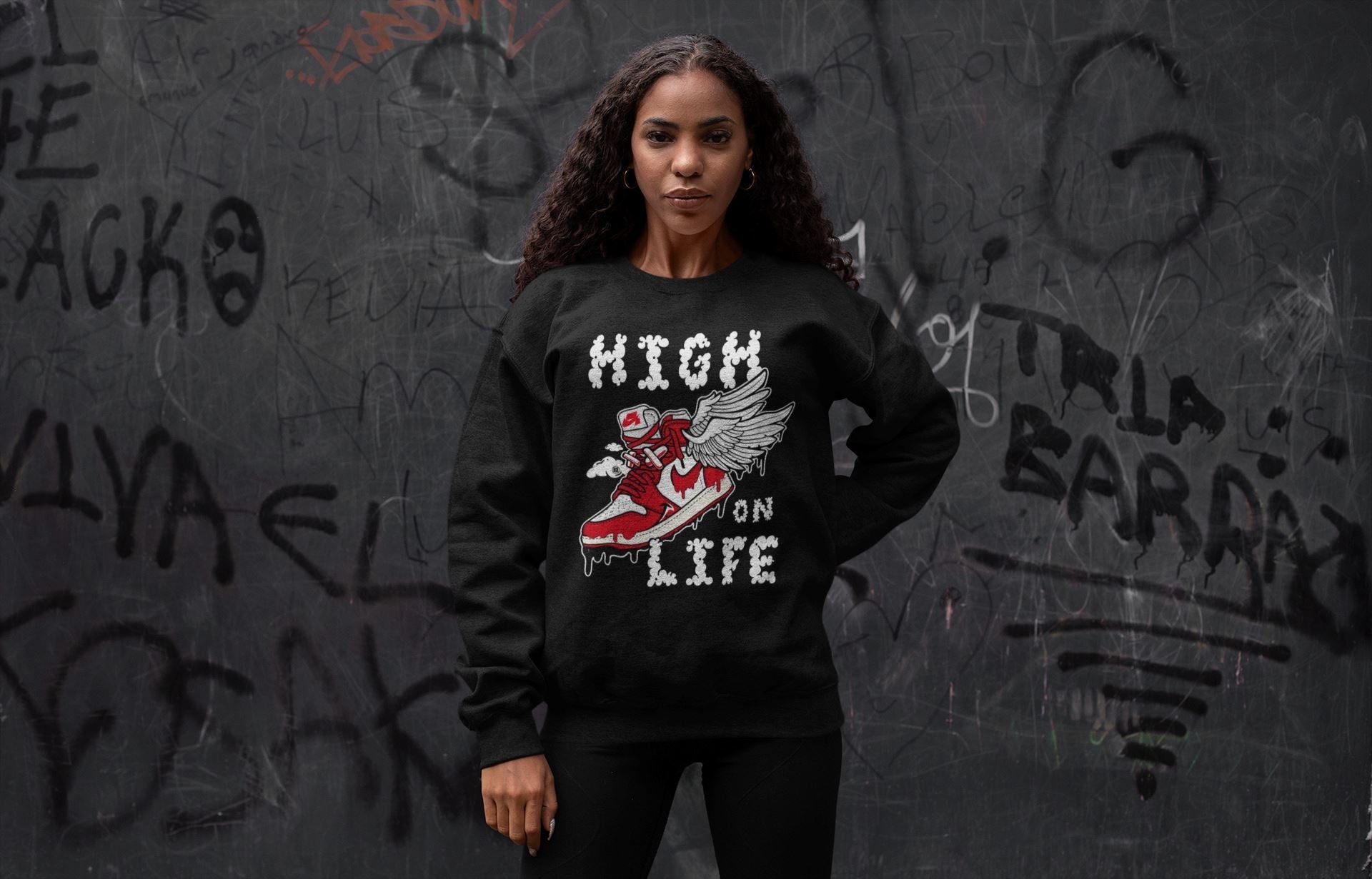 High On Life Unisex Tops - Air Jordan 1 Newstalgia
