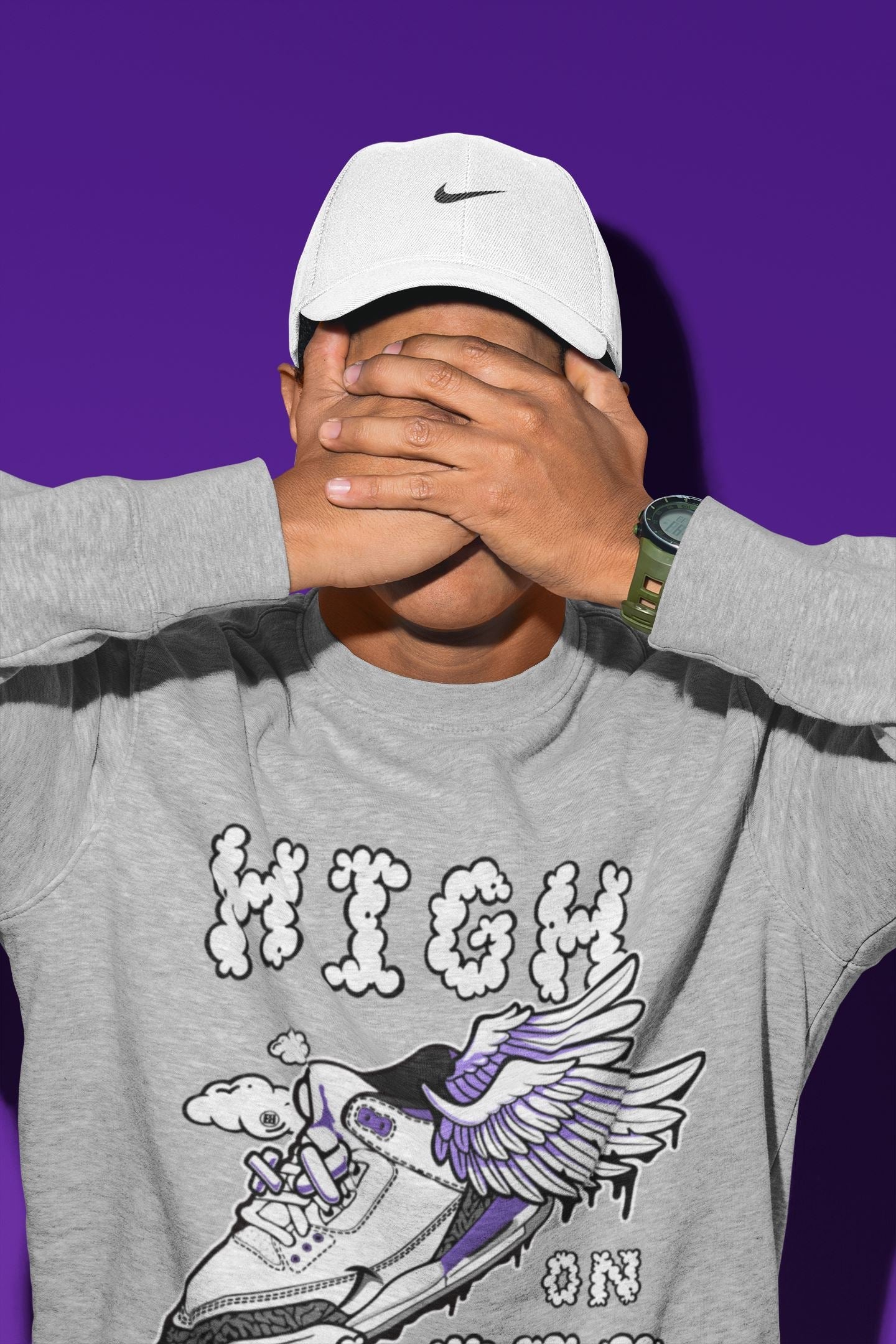 High On Life Unisex Tops - Air Jordan 3 Dark Iris