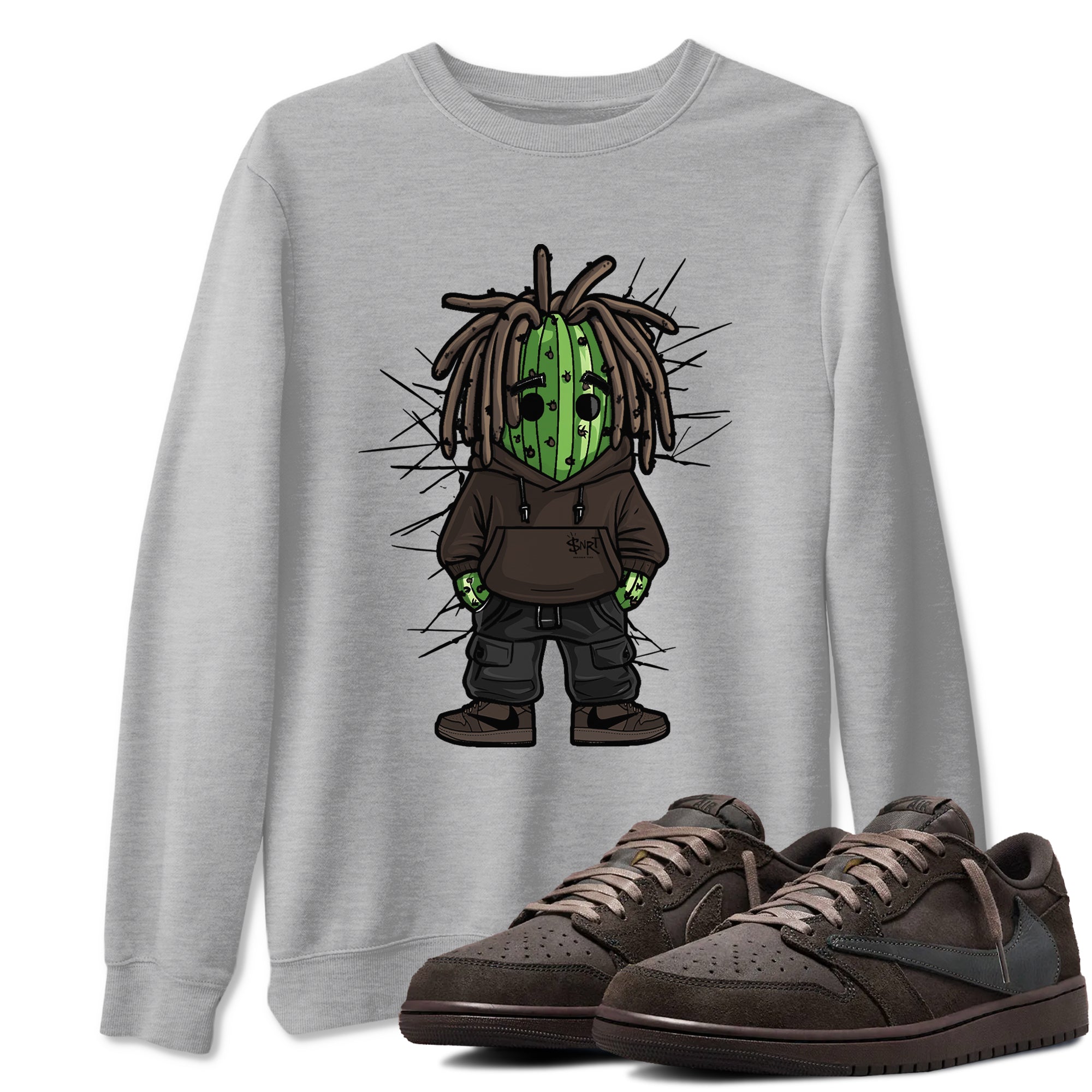 Hip Hop Cactus snkmatch Tees - Air Jordan 1 Travis Scott Velvet Brown