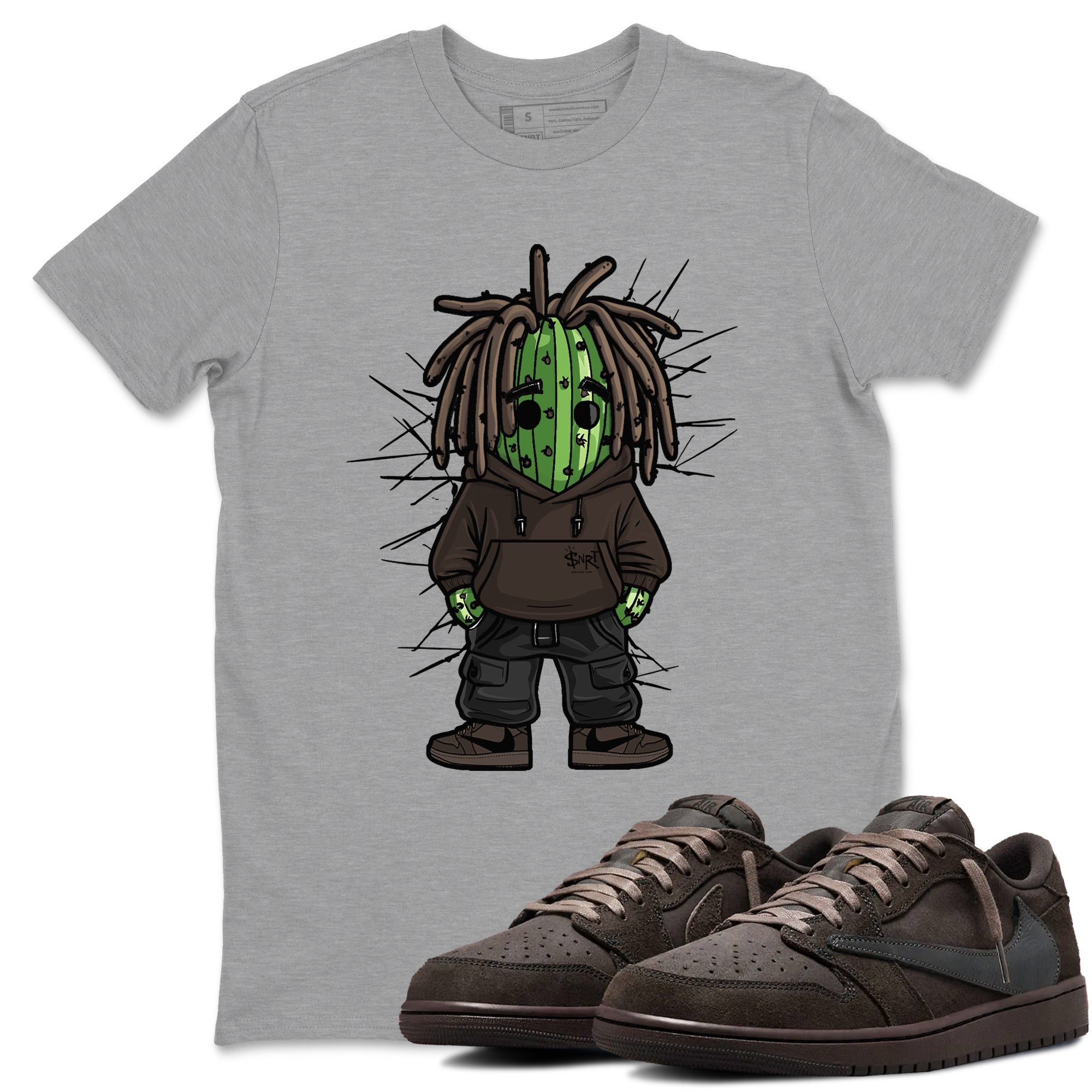 Hip Hop Cactus snkmatch Tees - Air Jordan 1 Travis Scott Velvet Brown