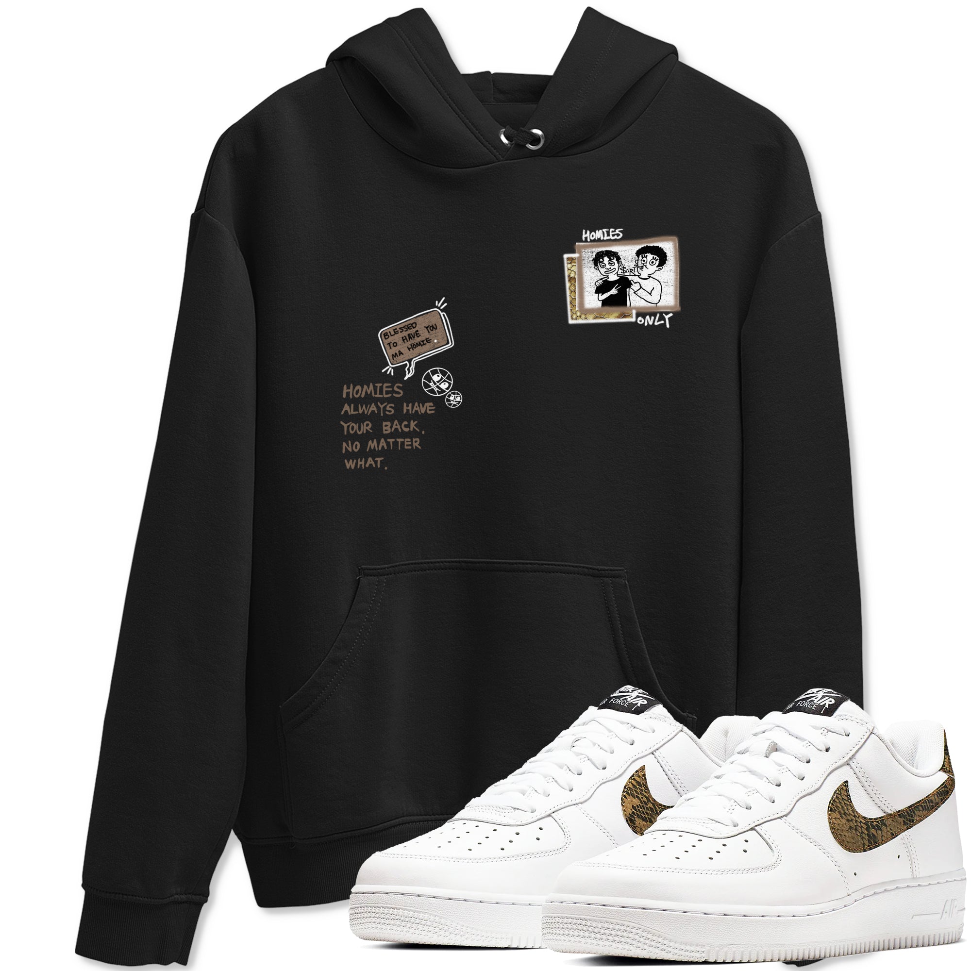 Homies Only snkmatch Tees - Air Force 1 Ivory Snake