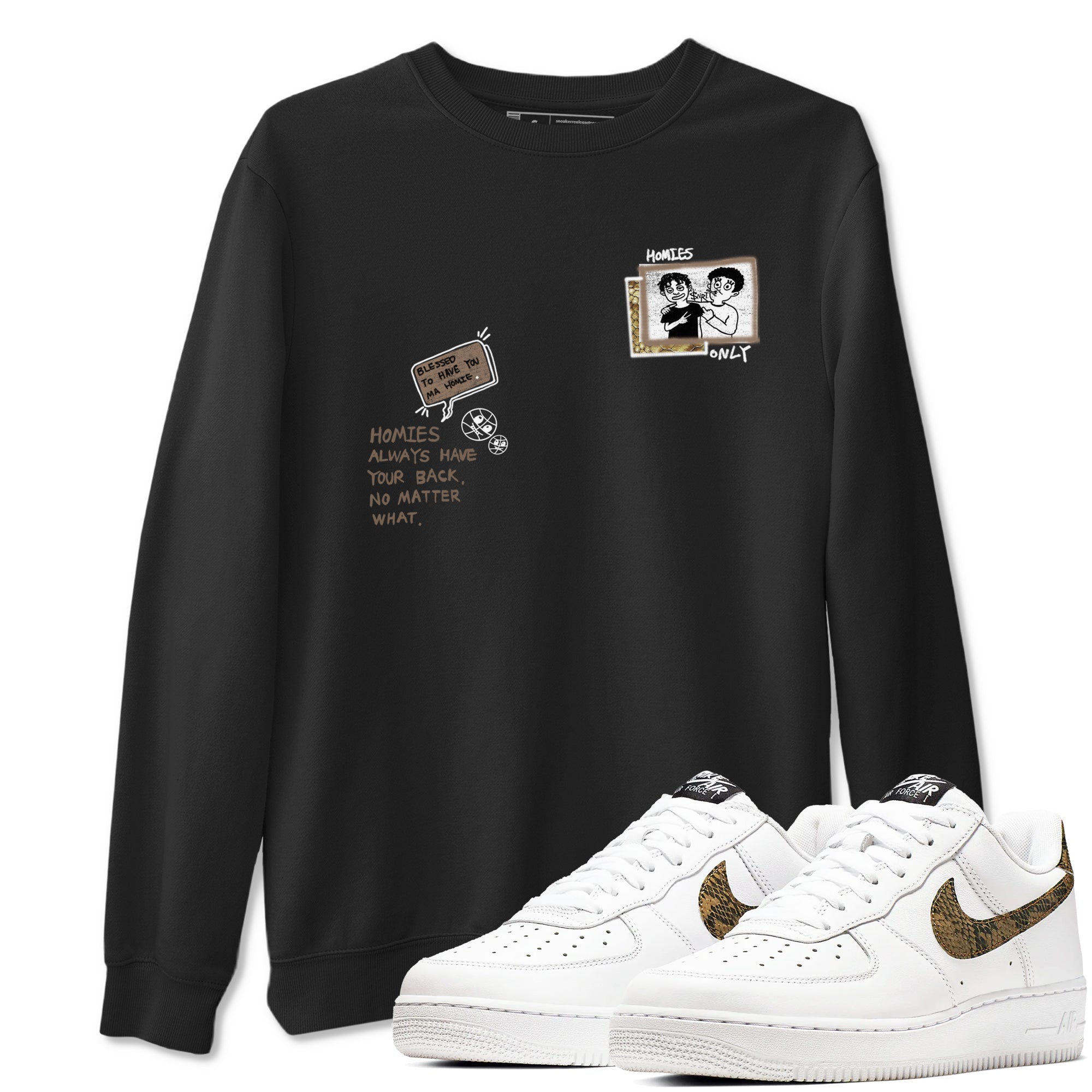 Homies Only snkmatch Tees - Air Force 1 Ivory Snake